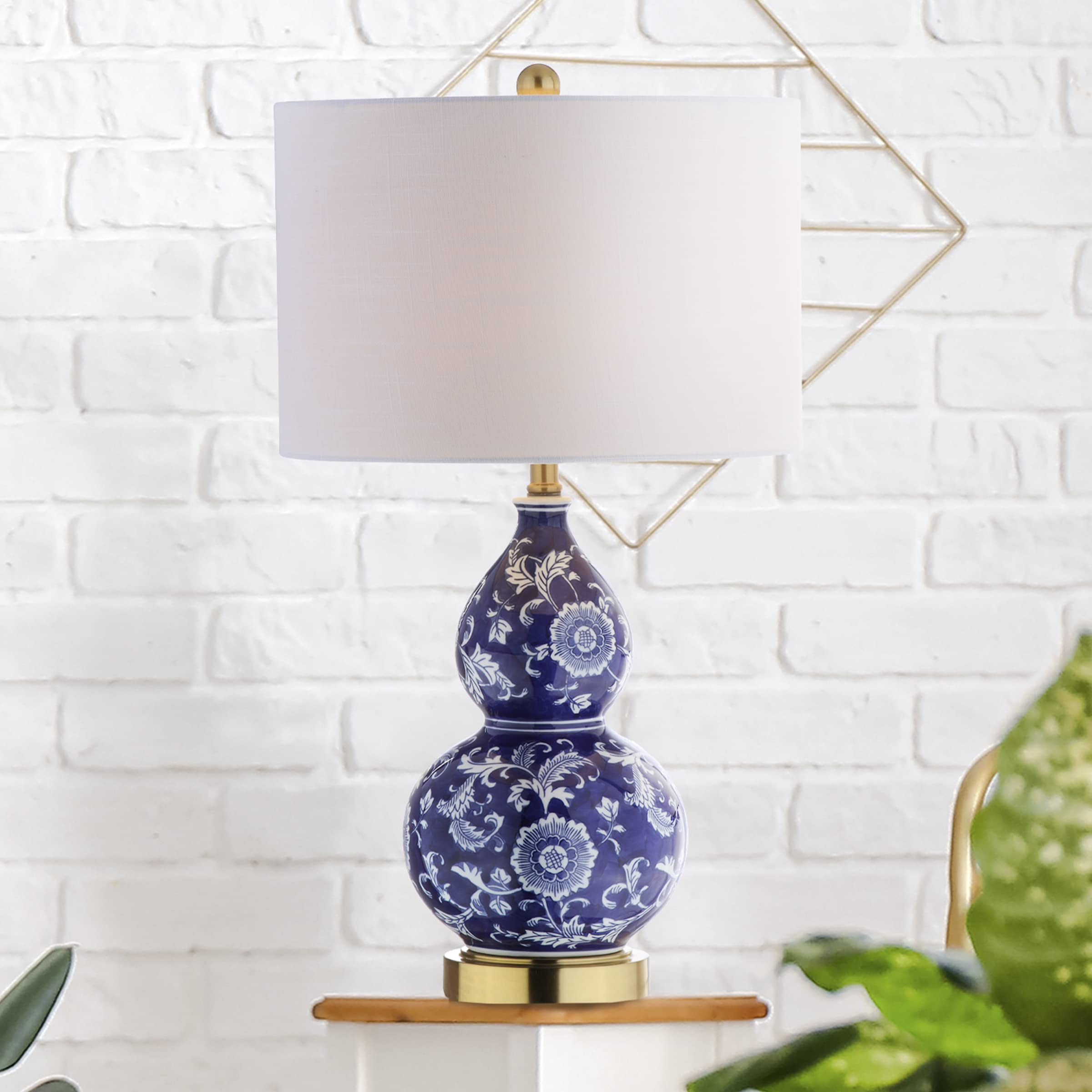Jonathan Y Ceramic Chinoiserie Led Table Lamp, 27 Blue/White, Model Jyl3003A For Bedroom, Living Room, Office, Led Bulb Included