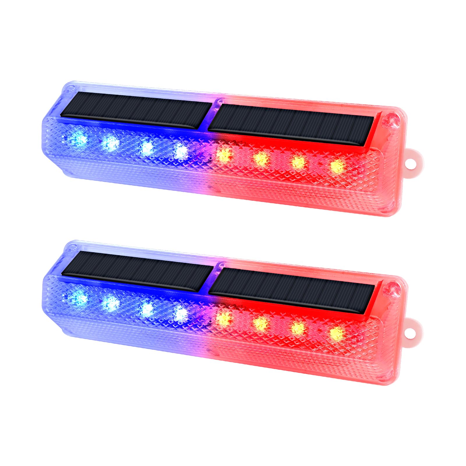 Aolyty Solar Warning Light, Bright Red and Blue Light Flashing Alternately Waterproof Emergency Caution Lights for Construction 