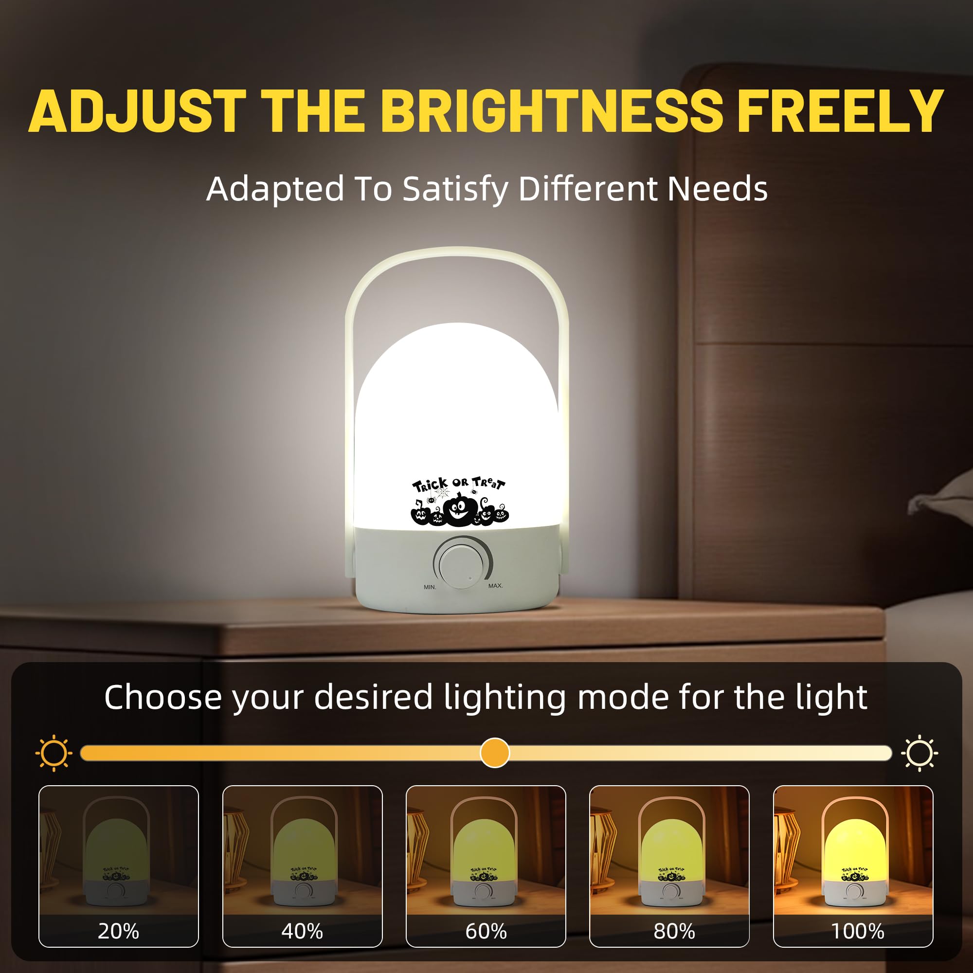 LISAAVO Rechargeable Table Lamp 1200mAh - White, Model 2301HW-B, Compact Design for Bedroom, Camping & Power Outages