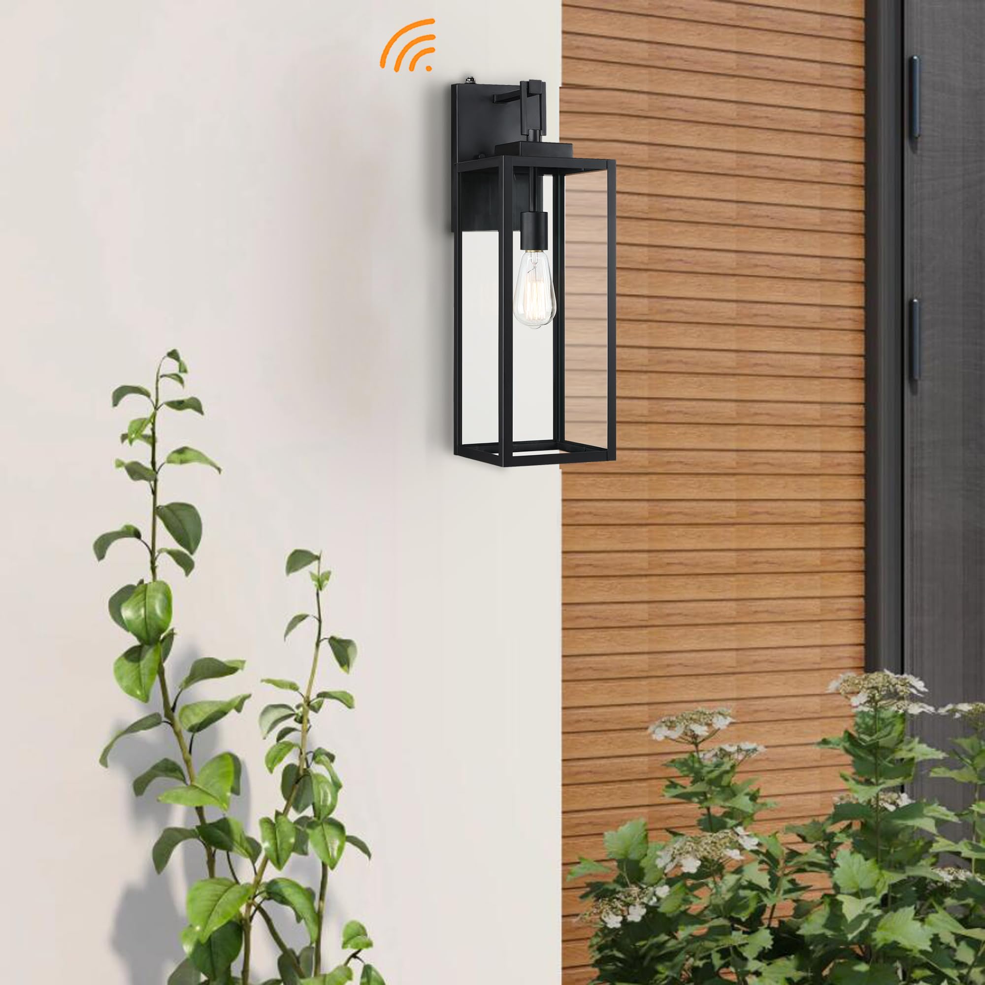 Faymart 22&quot; Dusk To Dawn Outdoor Wall Light With Photocell Sensor - Extra Large Metal Lantern