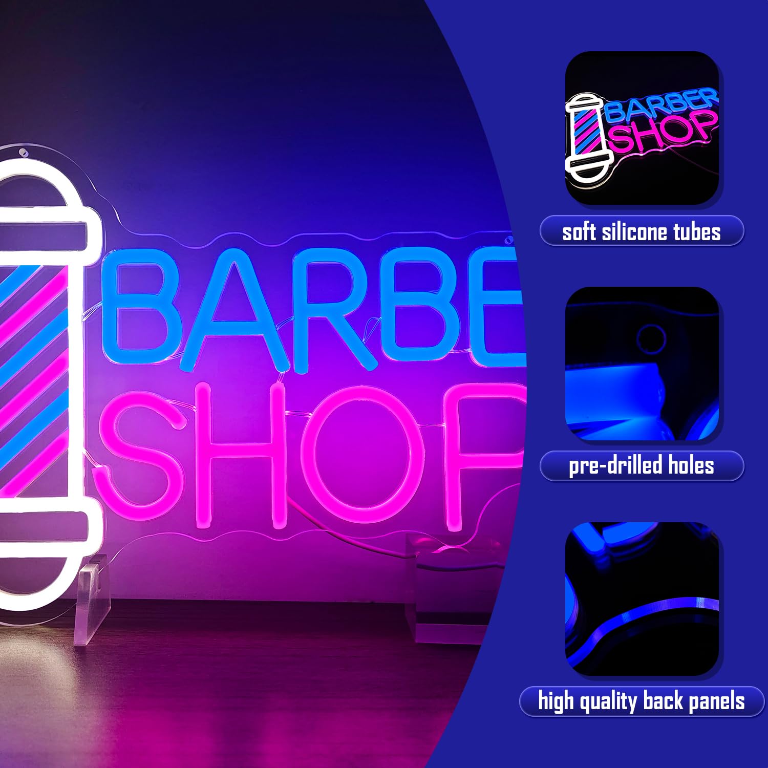 Barber Neon Sign for Barber Shops Hair Salon Decor Led Light Up Signs Dimmable Barber Neon Signs for Wall Decor Business Store S