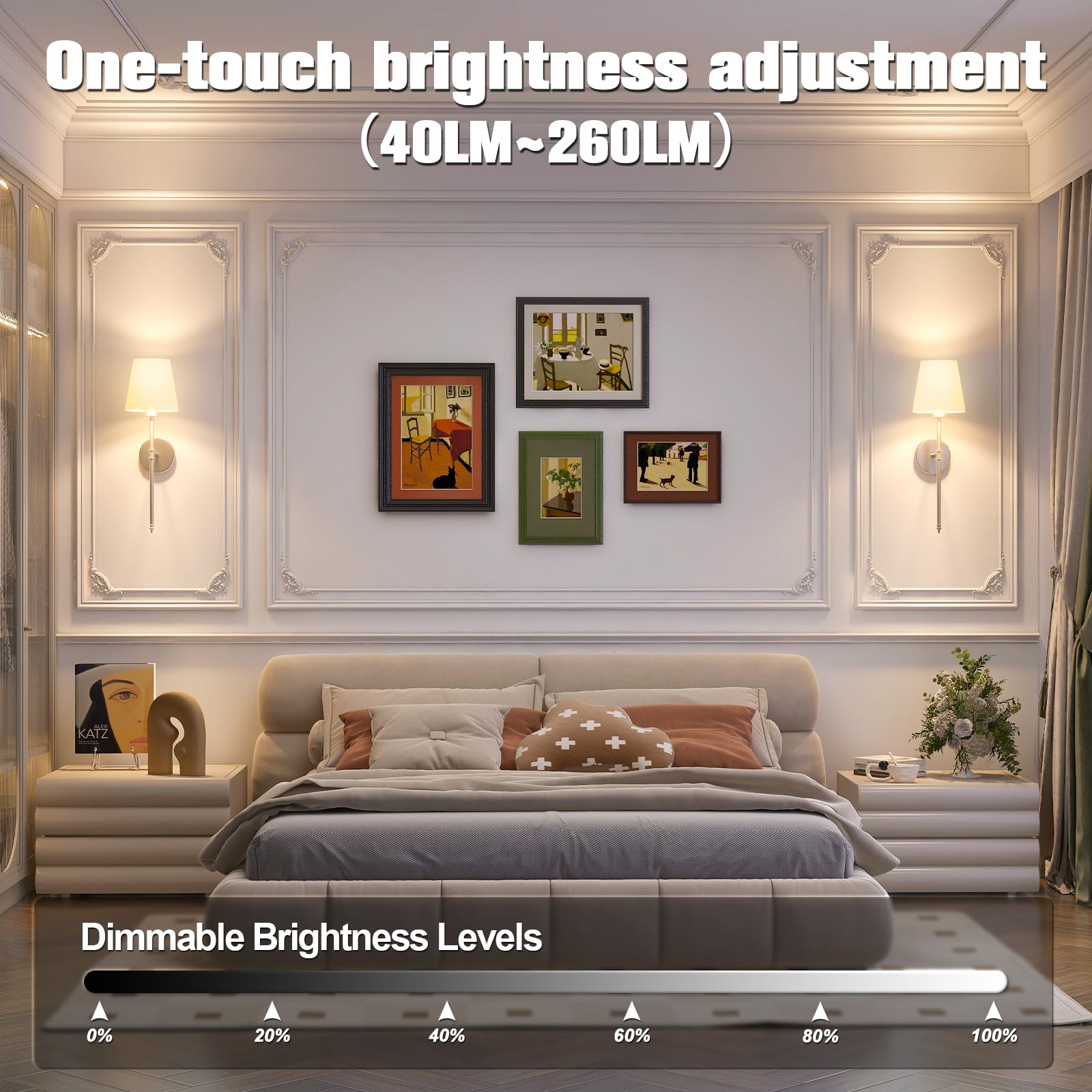 Jofios Wall Lights Battery Operated Wall Sconces Set Of 2,Silver Wireless Wall Sconces With Remote,9 Colors Modes Rechargeable W