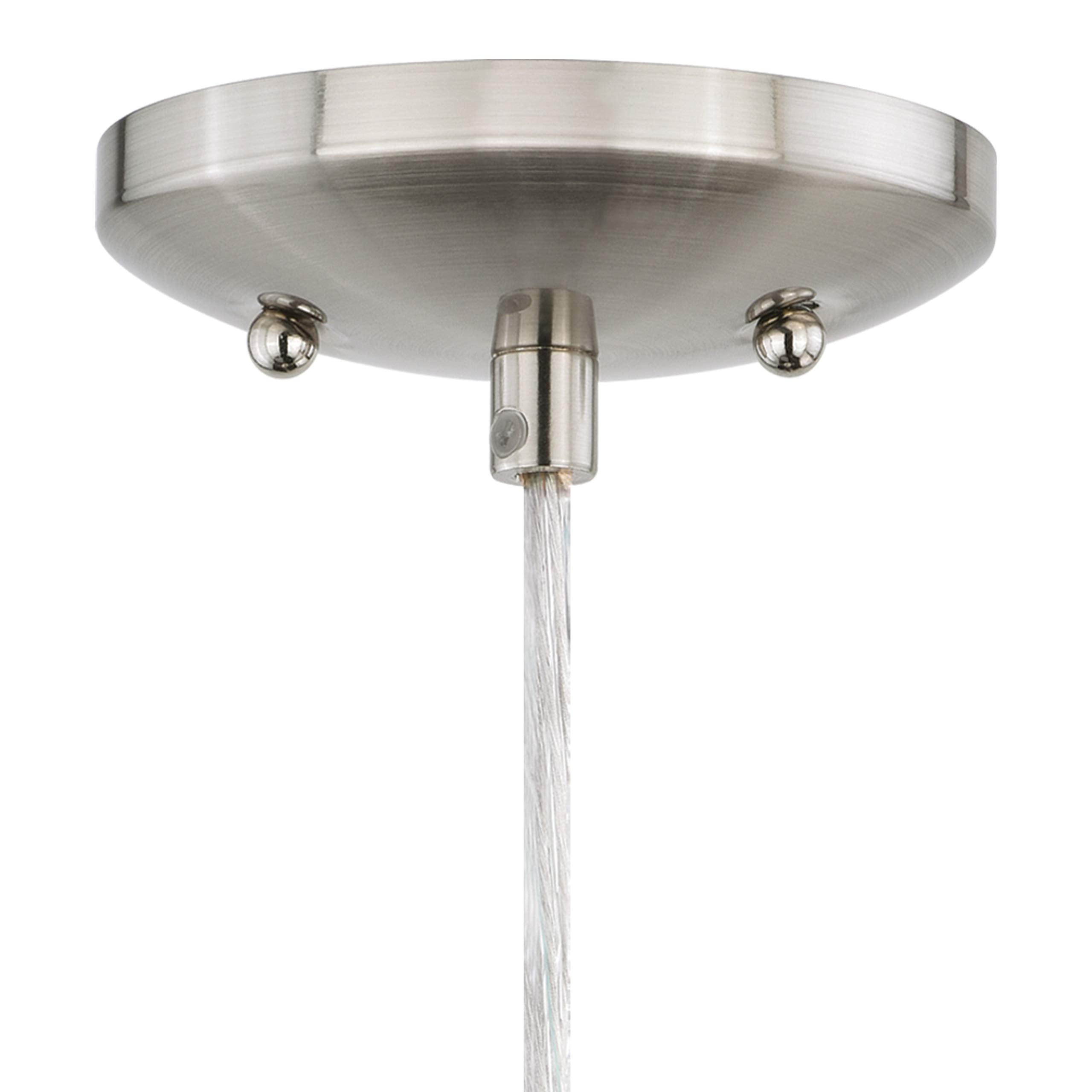 VAXCEL Milano Mini Pendant Ceiling Light, Satin Nickel, Toffee Swirl Glass, Model P0174