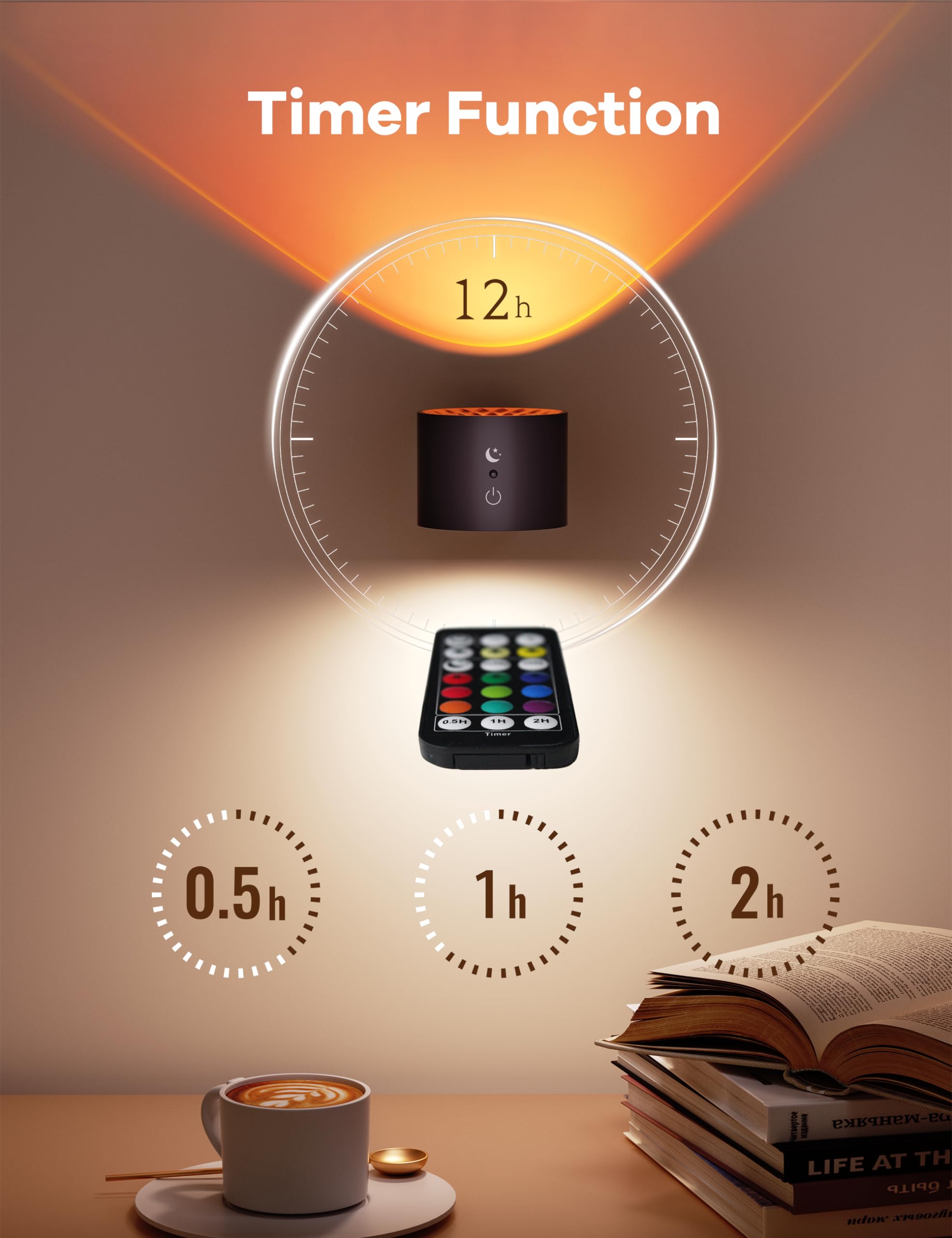 Joyzy Wall Light - Rechargeable RGB LED, Remote Touch Control, 1 Pack, Black/RGB, Model WL001