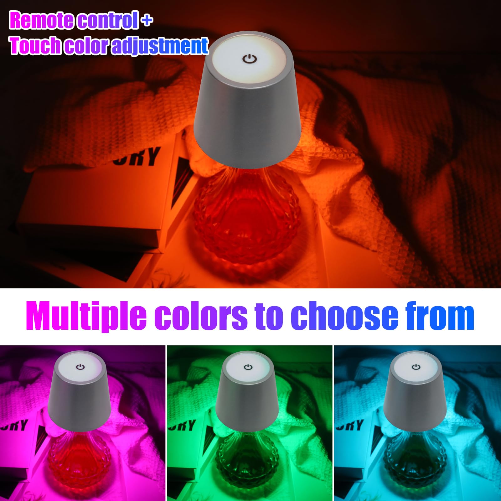 Wireless Bottle Lamp With Remote Control, Rechargeable Rgb Wine Bottle With 3Modes Light Dimming, Waterproof Bottle Touch Lamp H