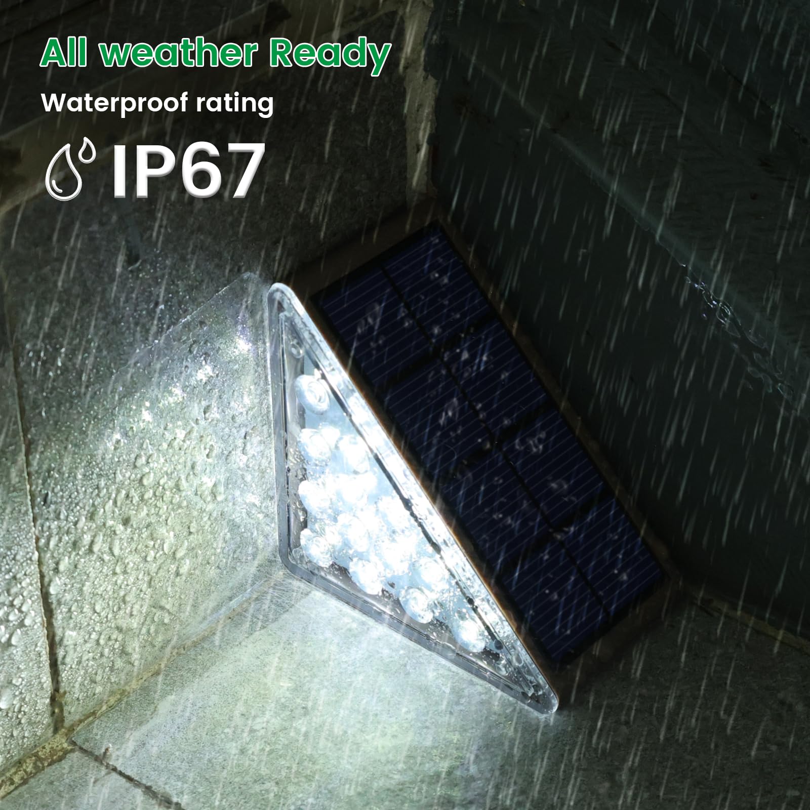 JOFIOS Solar Step Lights, 24-Pack Waterproof IP67 Deck Lights for Staircase, Patio, Front Step, Cool White, Model 61190
