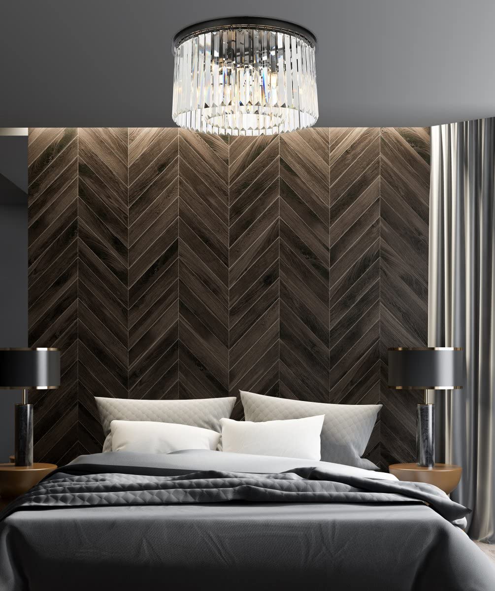 Urban Classic 1238F26Mb/Rc Sydney 8-Light Flush Mount, Matte Black, Alloy Steel, Modern Design