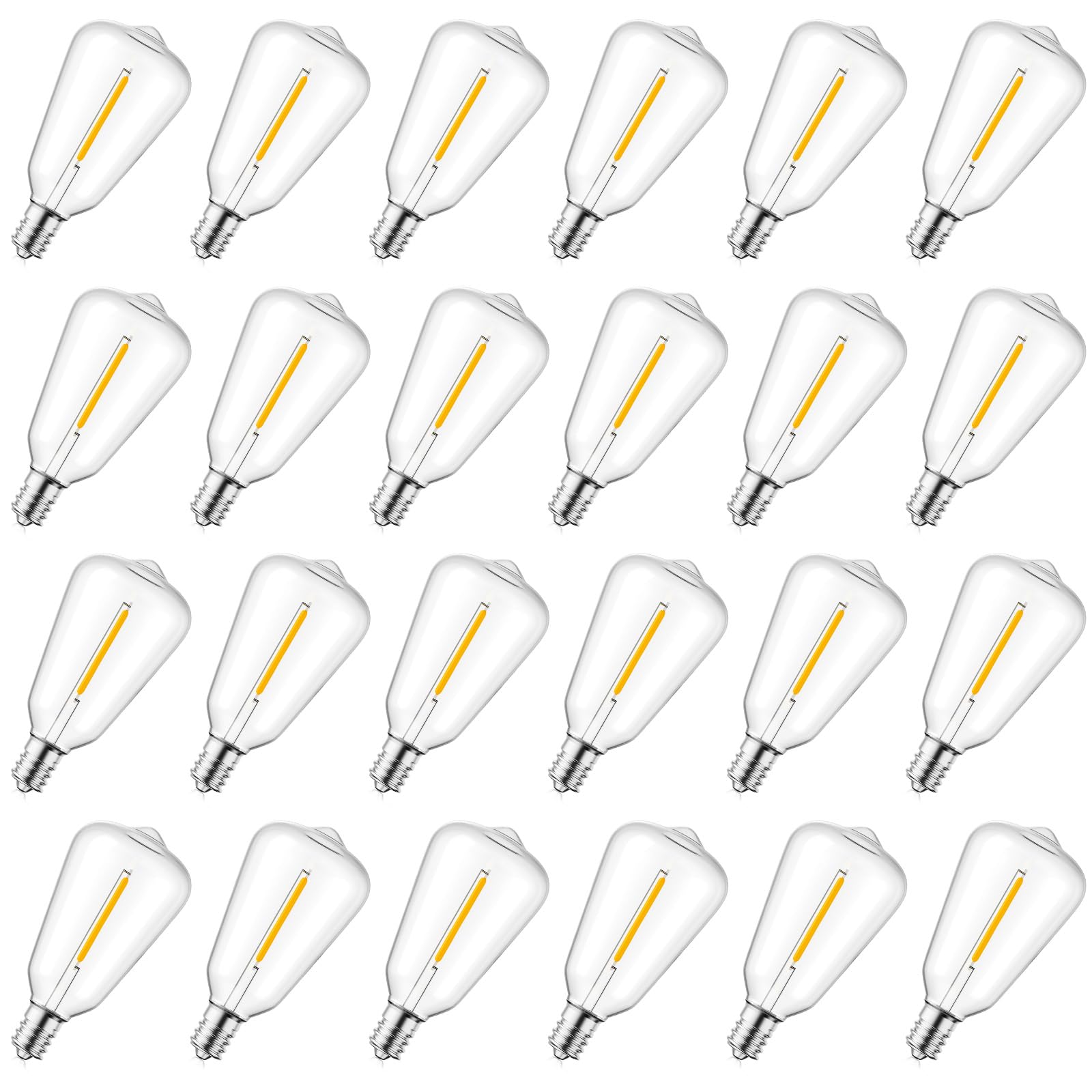 Minetom 25 Pack St38 Led Light Bulbs, Outdoor String Light Replacement Bulbs Equivalent To 7W Incandescent Bulb, Shatterproof Ed