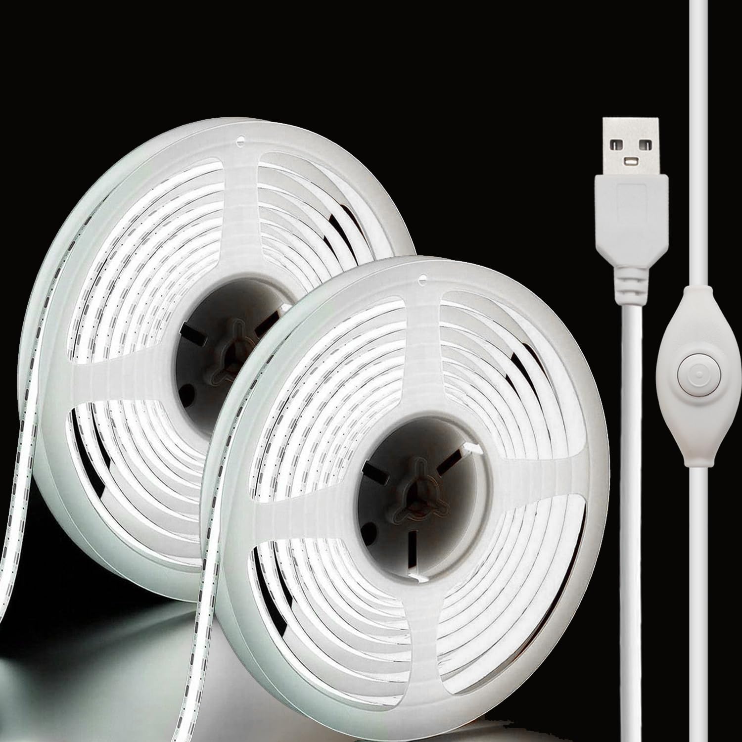 XINGZHI 5V USB LED Band Lights  2Pack COB Light Band White  TV Lights 3.28FT Short LED Band Light  Flexible Bright 5V Led Band for Under Cabinet  Kitchen  TV Backlight  Shelves  Displays