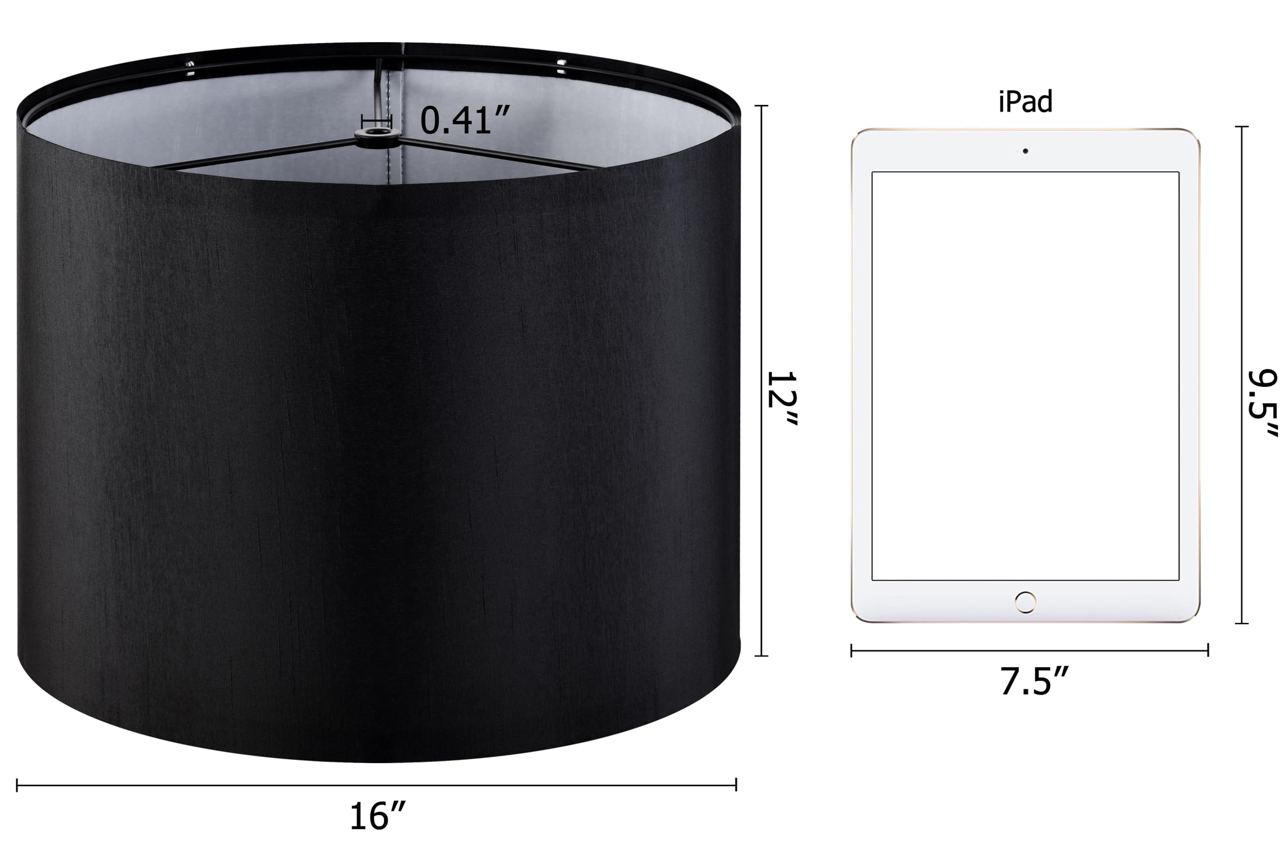 Goso Large Drum Lamp Shades For Floor Lamps Table Lamps -16 * 16 * 12 Inch (Spider) Black Lampshades Replacement, Night Stand Li