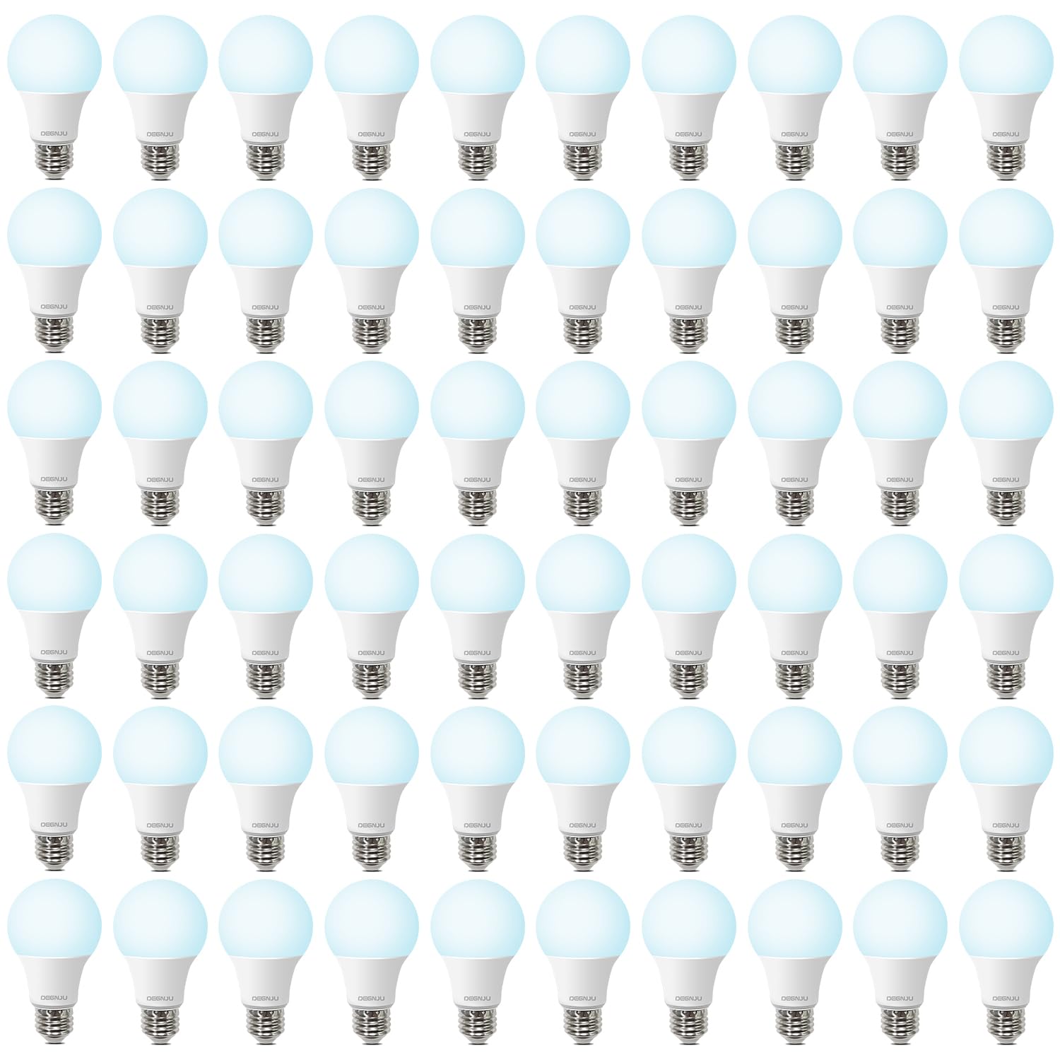 Degnju 60 Pack Led Light Bulbs 60 Watt Equivalent  A19 5000K Daylight  800 Lumens  E26 Base  Non-Dimmable  8 Watt Energy Efficient Led Bulbs For Home Lighting
