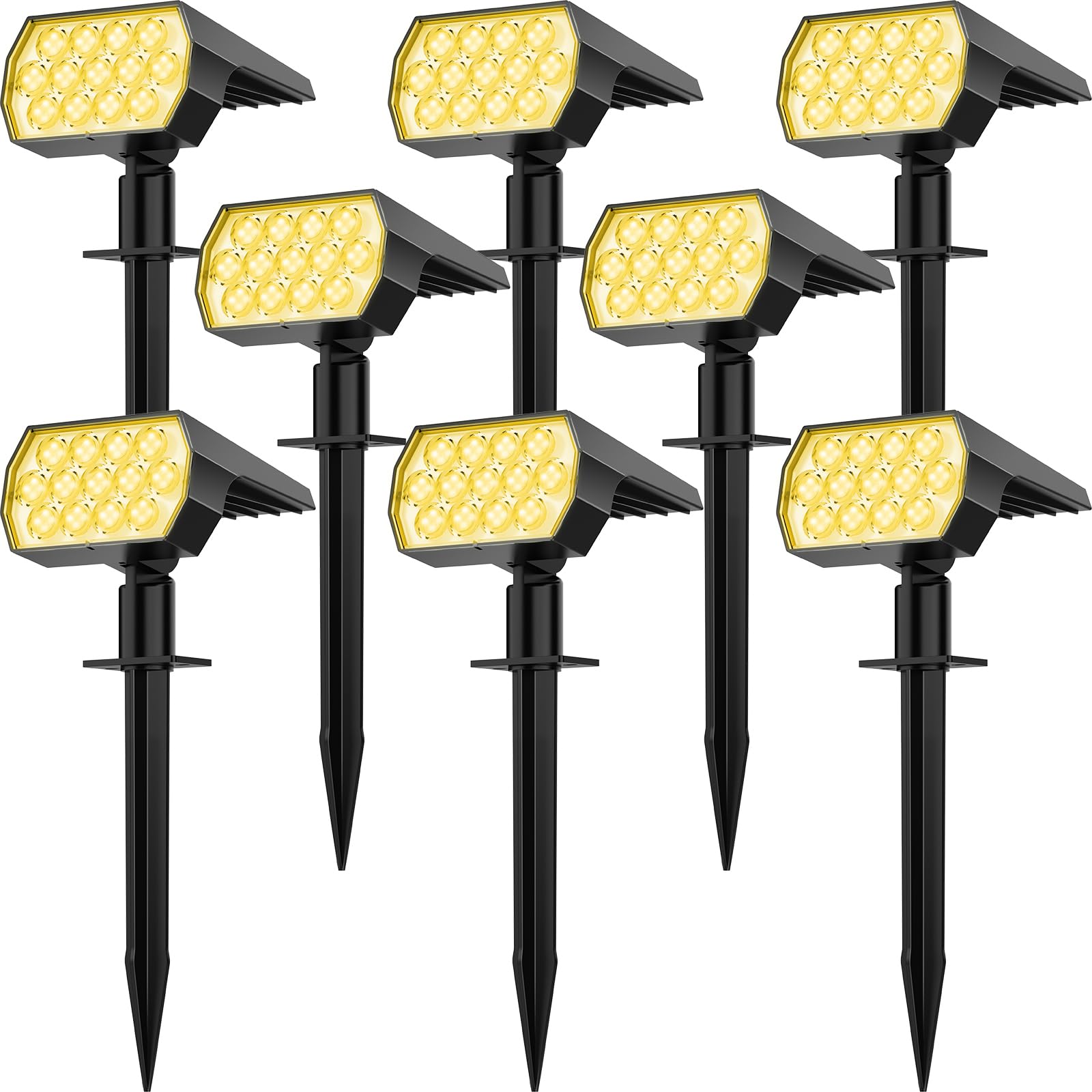Fratink Solar Spot Lights Outdoor, [8 Pack/65 LED] 2-in-1 Solar Landscape Spotlights, 3 Lighting Modes Solar Garden Lights, IP65