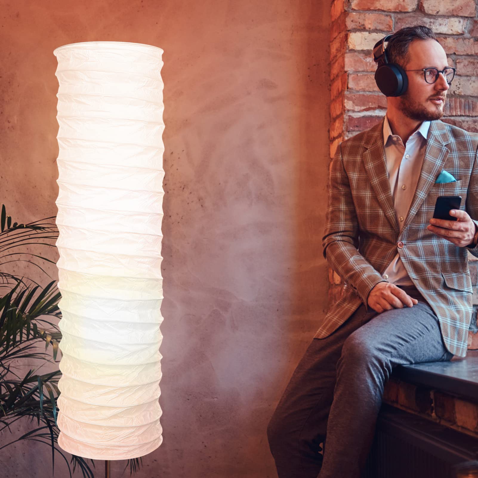 Stobok Paper Floor Lamp Shades Light Japanese Style Standing Lamp Table Light Cover Barrel Chandelier Protector For Living Room