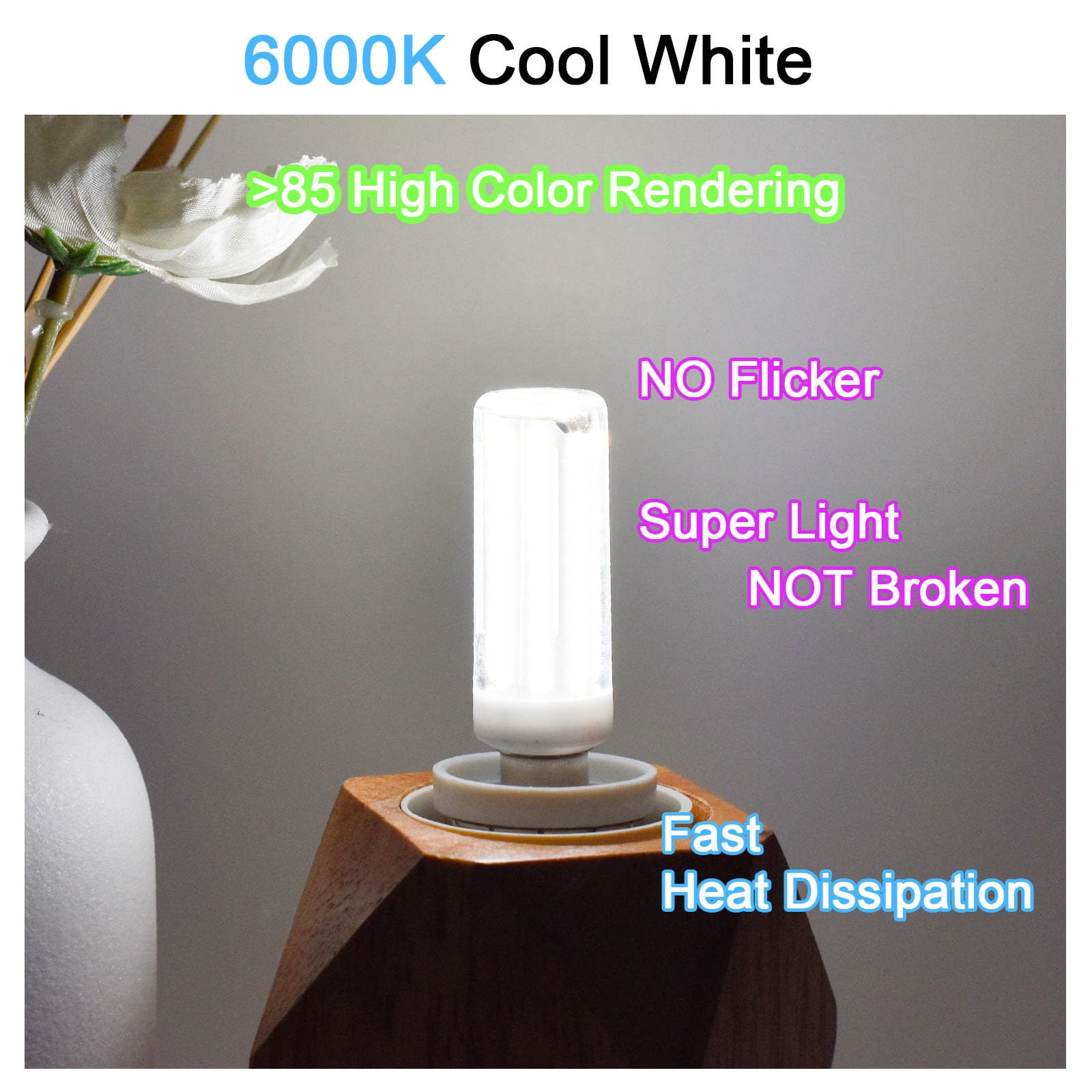 Zhenming E12 Led Bulb 75W Equivalent, 750 Lumens, 6000K Daylight White, Led Light Bulbs 7W, E12 Led Candelabra Bulbs C7 T3/T4 Li