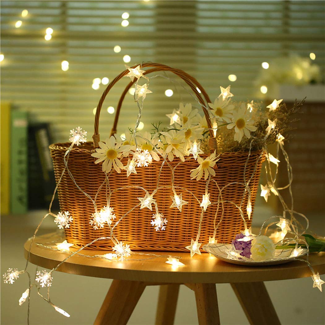 HOME BUY Snow Flake String Lights for Indoor Outdoor Decoration Diwali Light for Party Birthday Diwali Christmas Navratri Valent