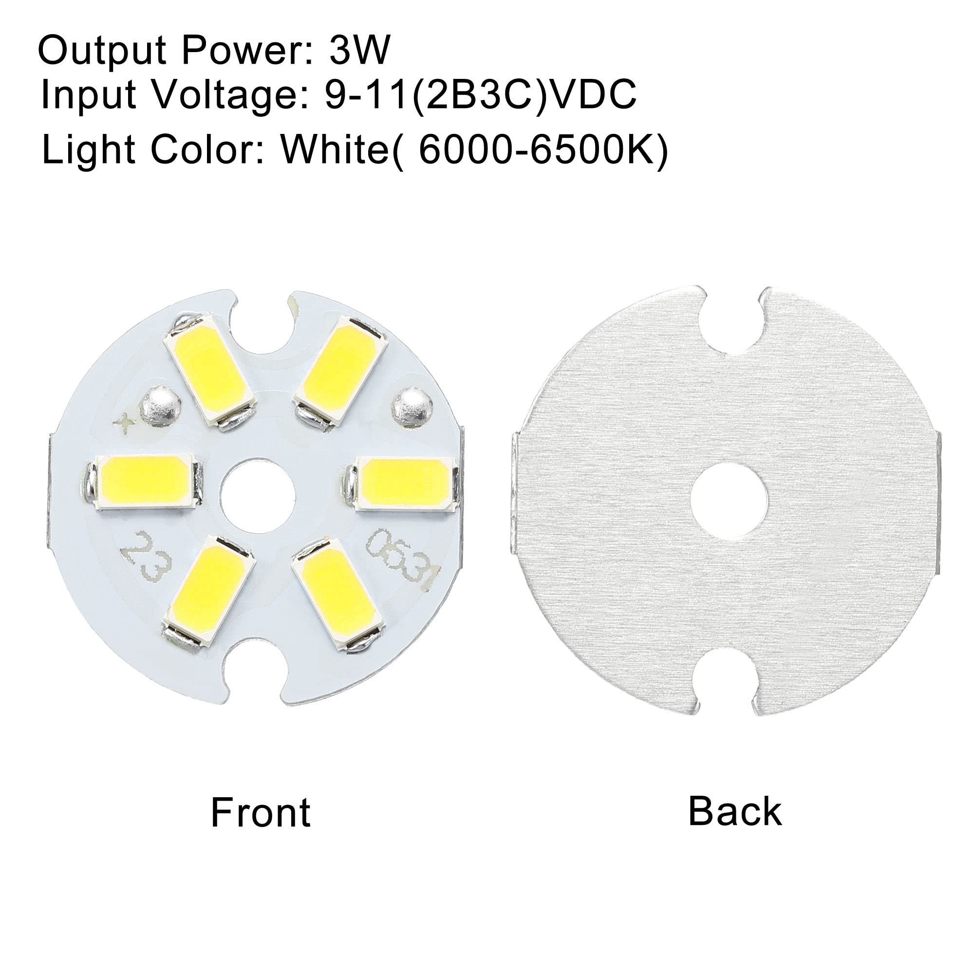 Meccanixity Cob Led Light Chip Bead 3W 120Lm 6000-6500K 23Mm 9-11Vdc Energy Saving Bulb For Spotlight Floodlight Replacement Whi