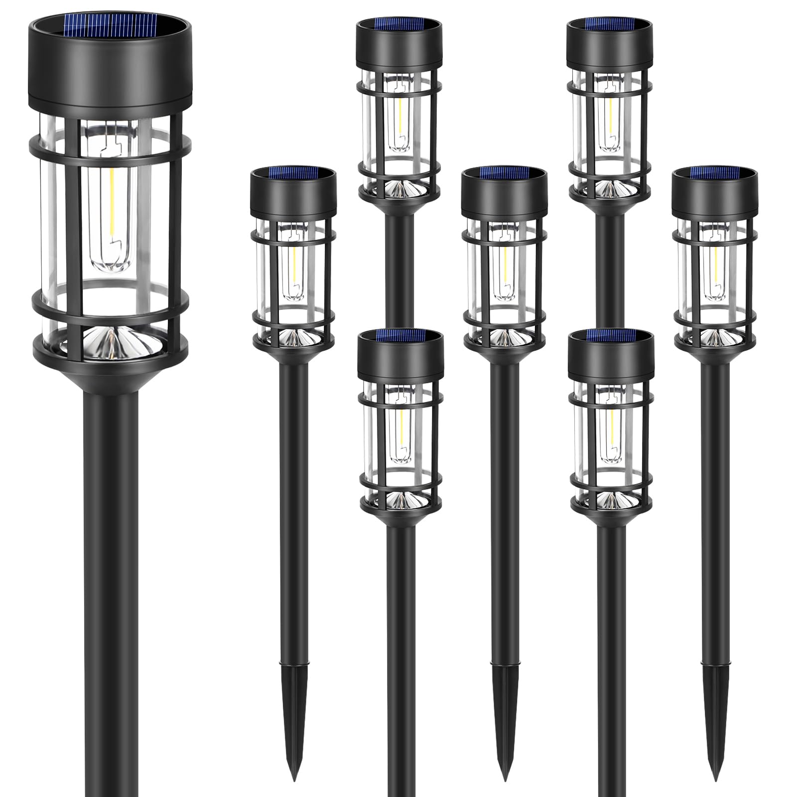 Mancra 8 Pack Solar Pathway Lights - Waterproof Led Garden Lights For Yard & Driveway, 3000K