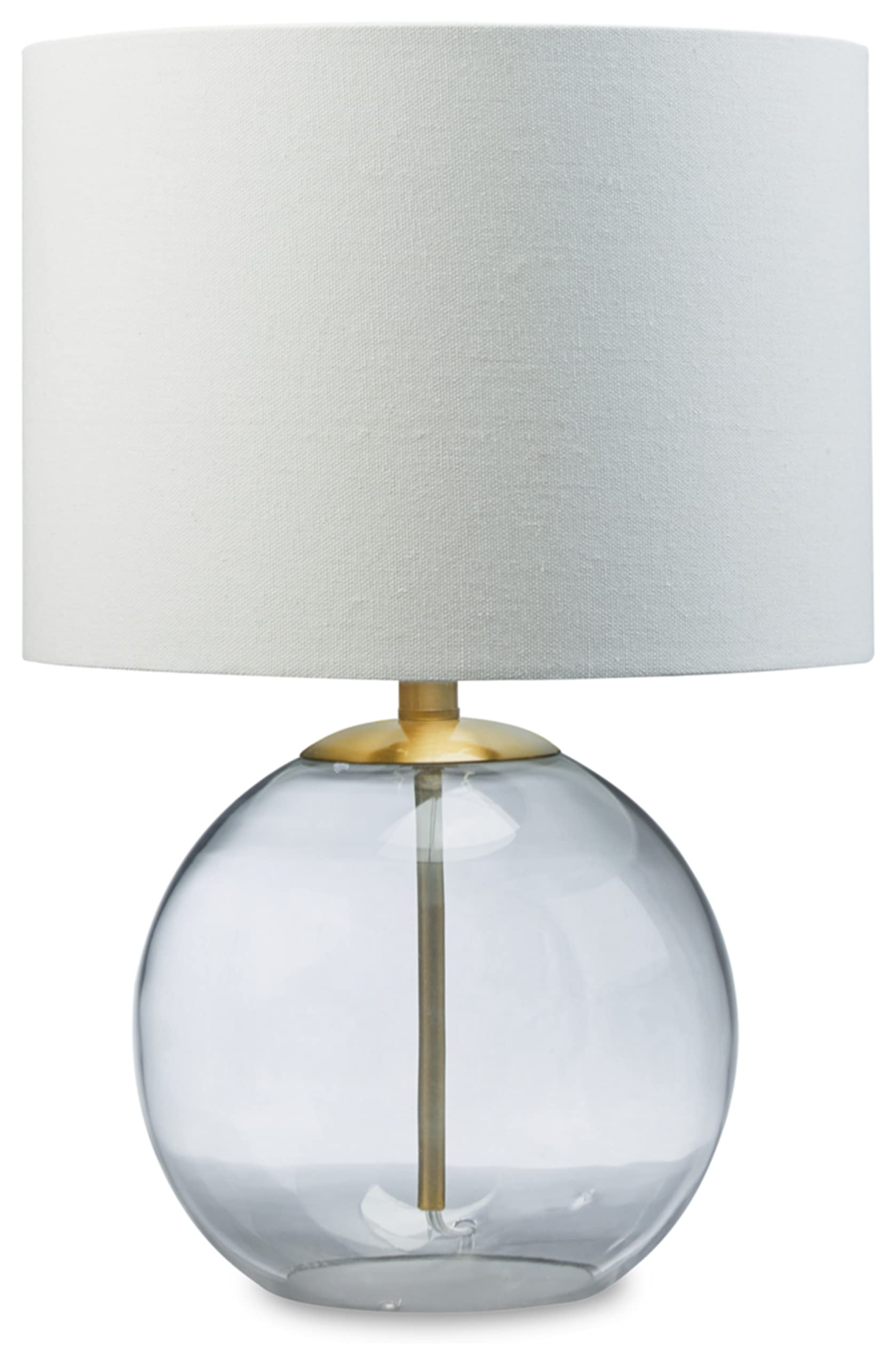 Signature Design By Ashley Samder Contemporary 20.75'' Glass Table Lamp, White