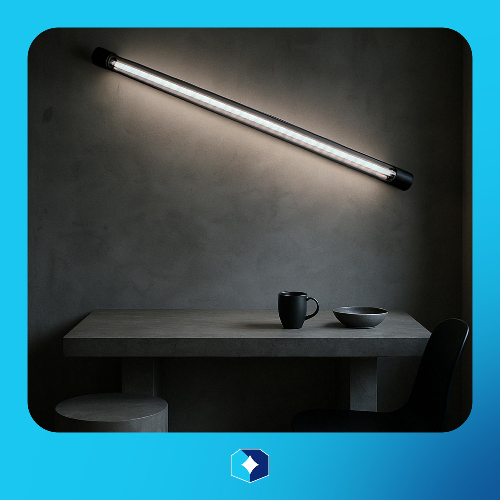 Kastlite T8 Led/Fluorescent Light Tube Guard With End Caps - 46-3/8 Lamp Diffuser Covers & Safety Sleeves  Smoke/Grey Colored Protective Plastic Bulb Covering & Overhead Lighting Accessory  Pack/48