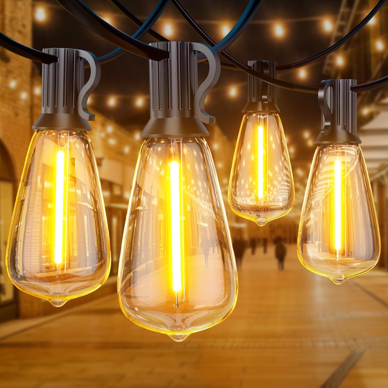 GPATIO Outdoor String Lights  50FT ST38 Bulbs Shatterproof Patio Lights  Waterproof Dimmable Outside Hanging Light  Connectable LED Outdoor Lights for Backyard  Porch  Party  Garden  Home Decor