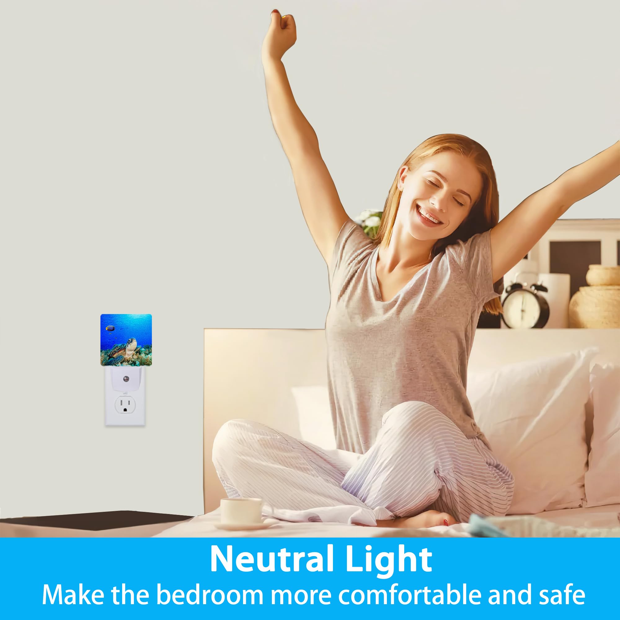 Meikosks Night Lights Plug Into Wall Sea Turtle Night Lights Dusk To Dawn Sensor Led Lamp For Women Men,Led Lights For Stairway/