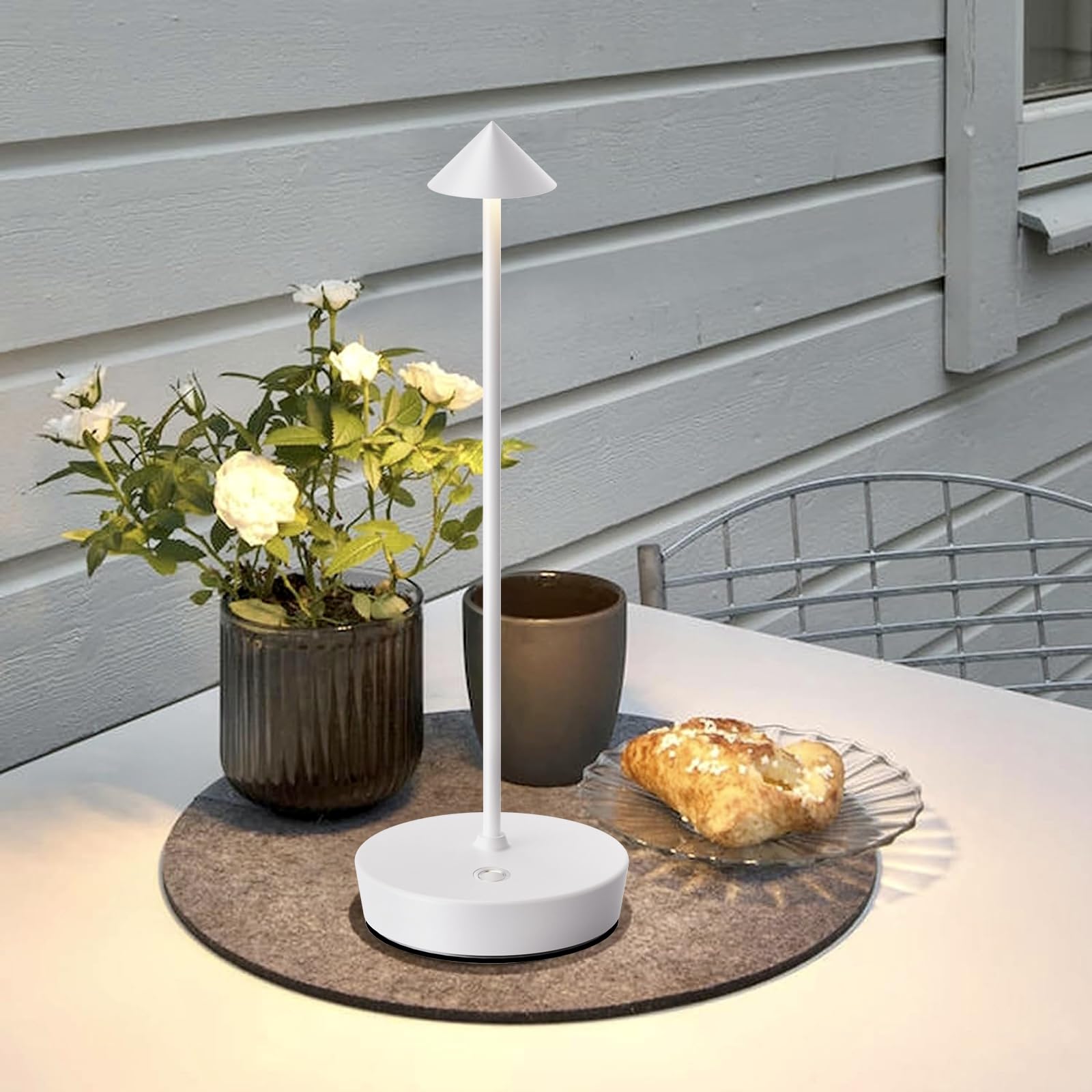 Tpczqj Rechargeable Cordless Table Lamp, 6000mAh LED, Touch Control, Waterproof, White, Model x12