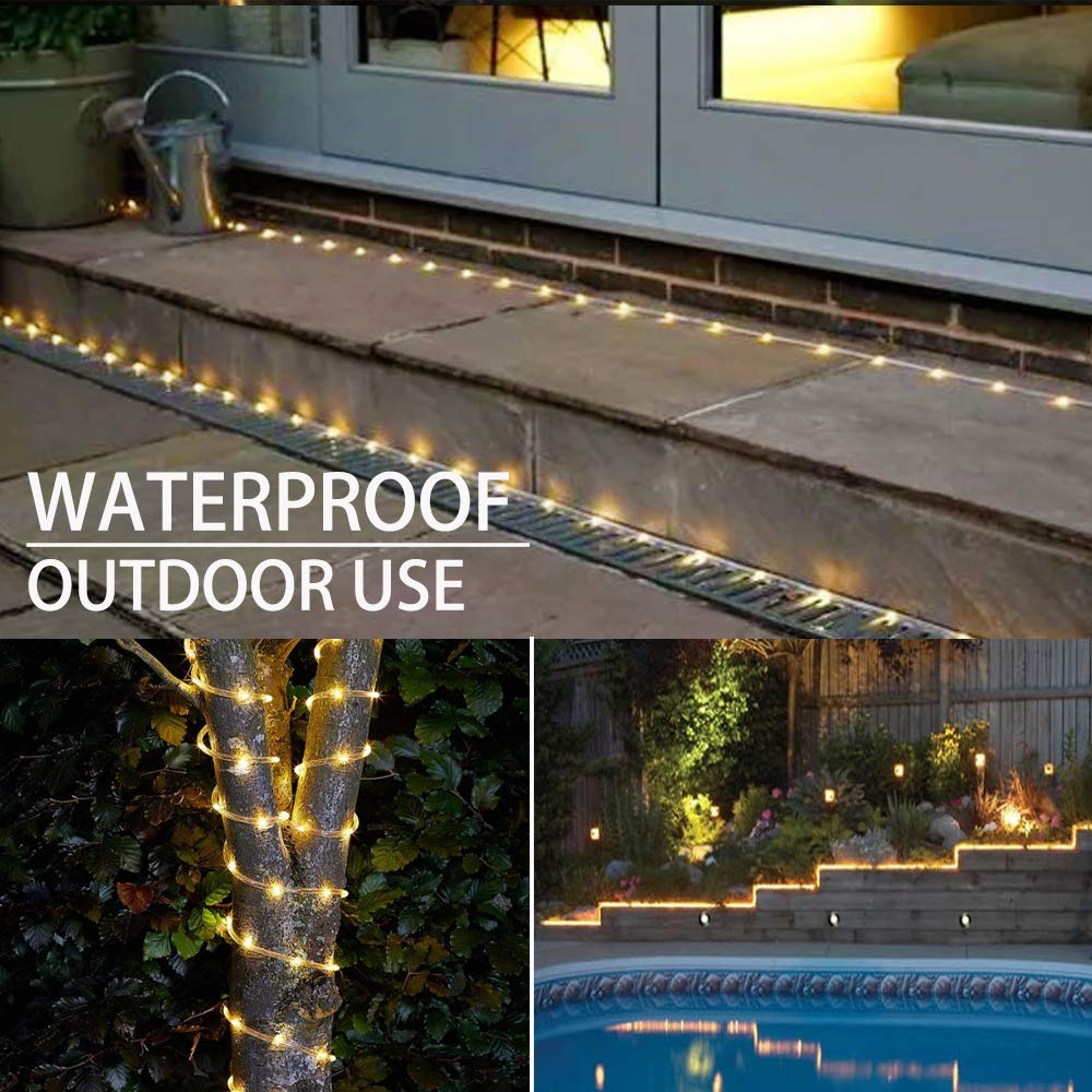Solhice 75 Ft Led Rope Lights - Warm White, Waterproof, Remote Control, Timer For Outdoor/Indoor Decor