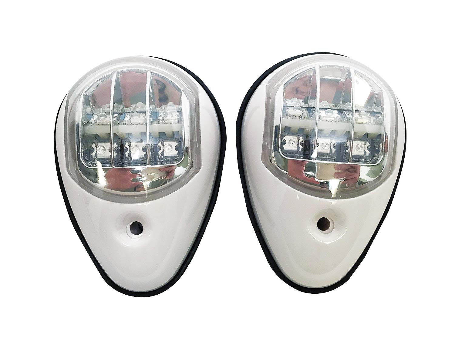 Pactrade Marine Boat Navigation Lights Red And Green Led Side Lights (Vertical Mount) - 2 Nm White Housing | Green Starboard Red Port Navigation Lights For Boats Led