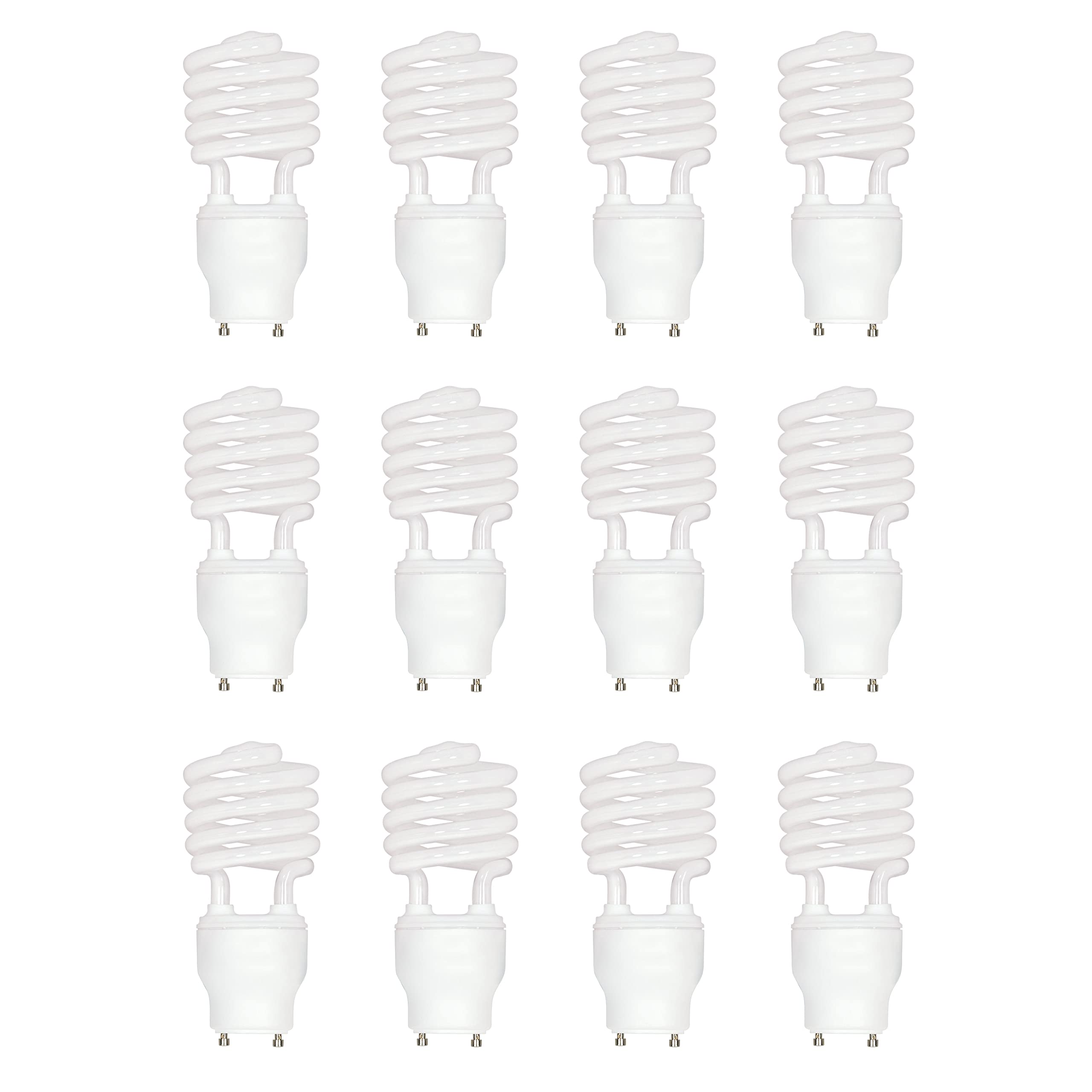 Satco S8206-12Pk T2 Mini-Spiral Cfl Light Bulb, Bi-Pin/Gu24 Base, 23 Watts, 2700K (12 Pack)