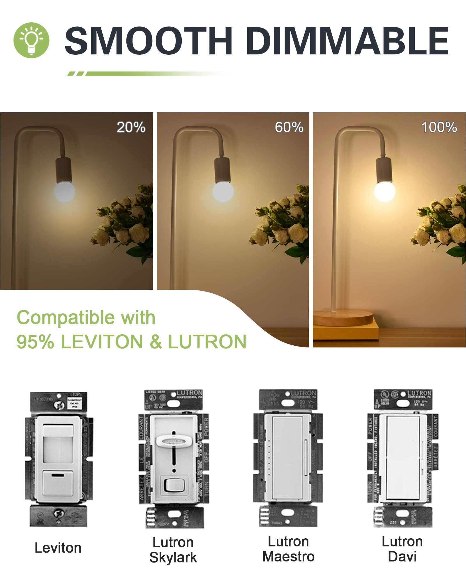 Lumilect E26 Led Bulb 25W Equivalent Frosted E26 Led Light Bulb Dimmable Small Edison Bulbs Soft White 3000K 200Lm 2W A50 Led Gl