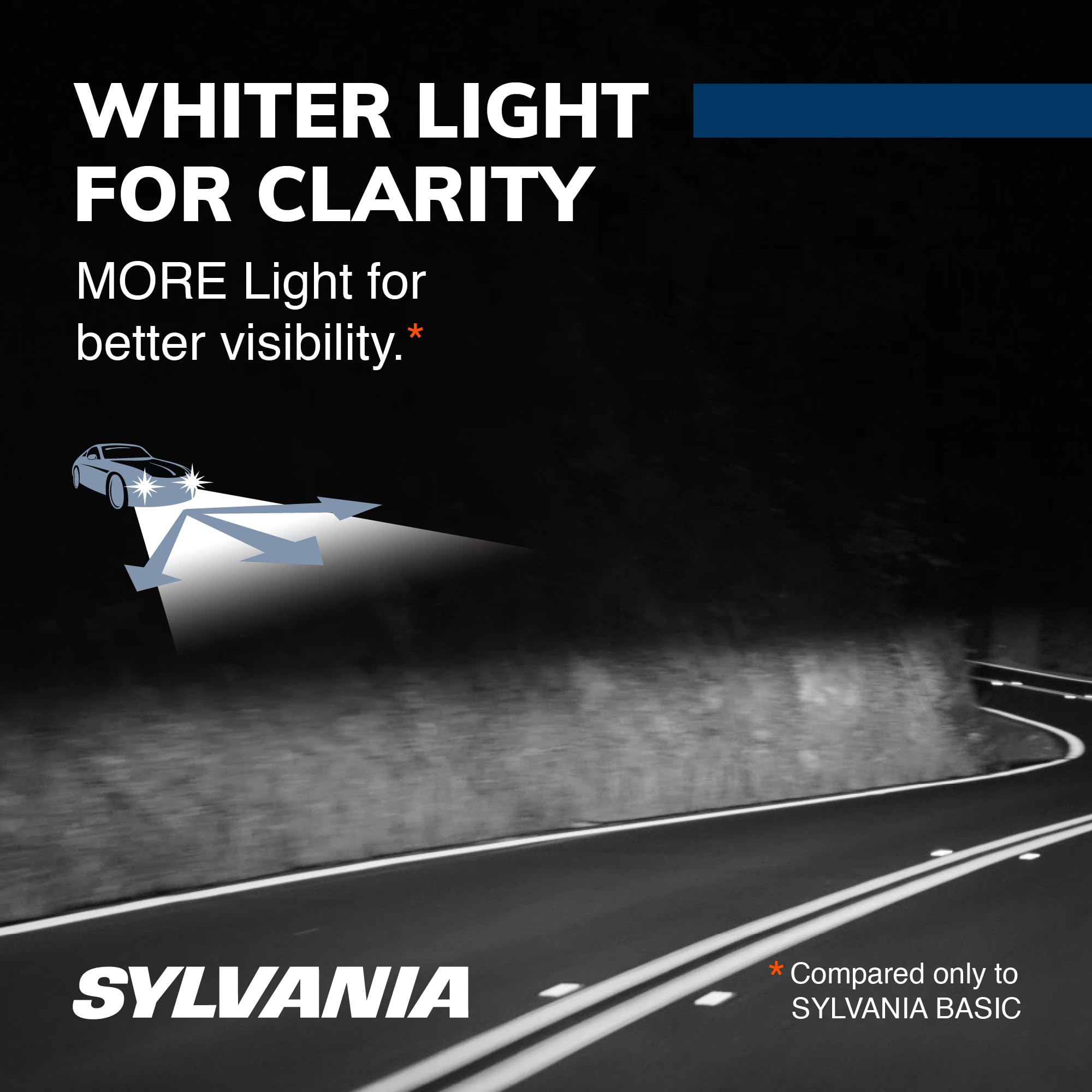 SYLVANIA 9005 SilverStar High Performance Halogen Headlight Bulbs, Brighter Whiter Light, High Beam & Low Beam (2 Bulbs)