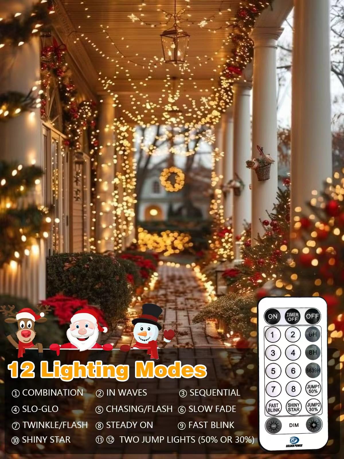 Voice Controlled Christmas Lights With Remote  264 Ft 800 Led String Lights Indoor Outdoor With 12 Modes 3 Timers  Dimmable Twinkle Light Plug In Waterproof For Xmas Tree Party Decor  Warm White