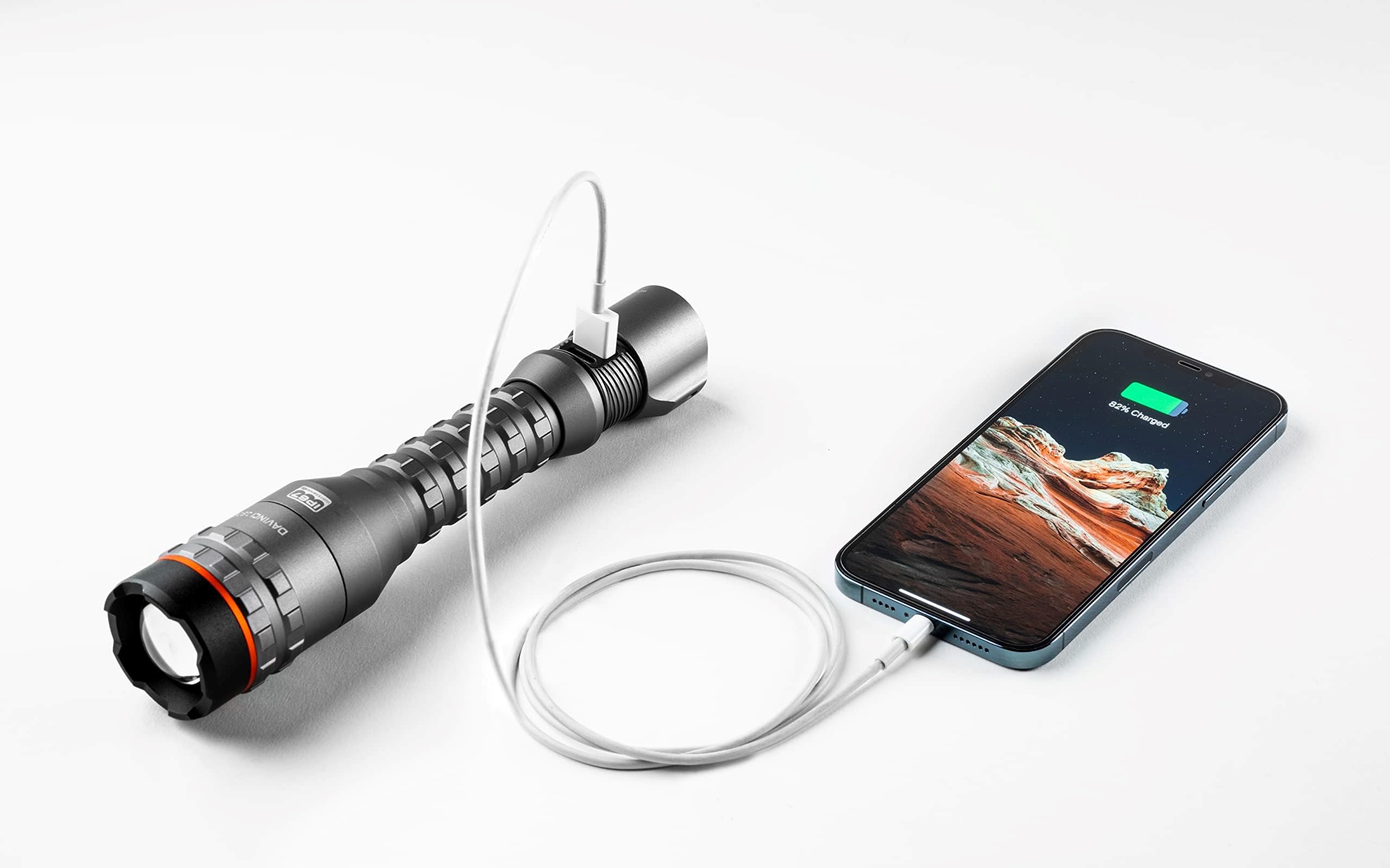 NEBO Davinci 1800L Flashlight - 1,800 Lumen, Rechargeable, Waterproof, 4X Zoom, One Size, Storm Gray, Model NEB-FLT-102