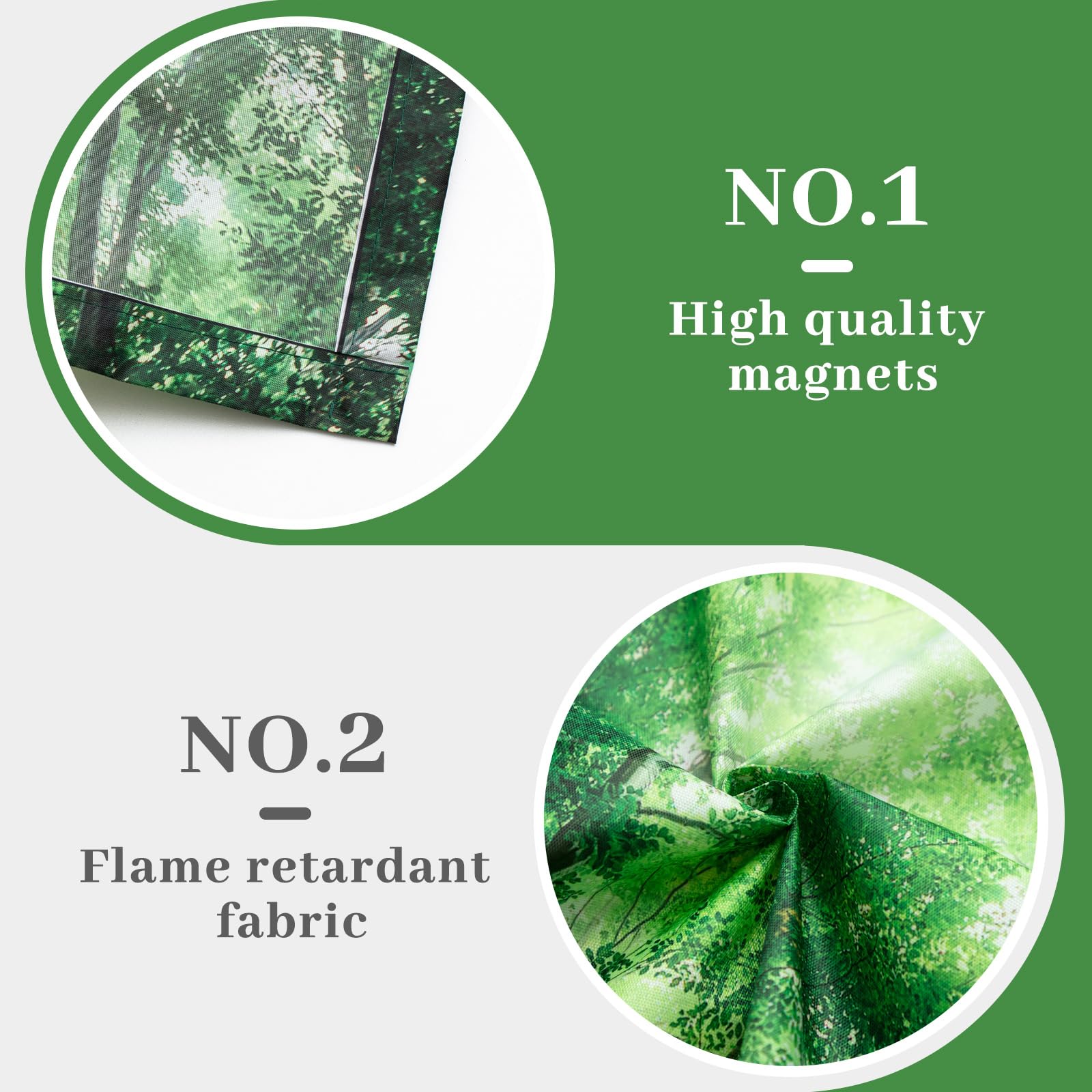 VIHOSE 4 Pcs Fluorescent Light Covers, 2x2 Feet, Forest Color, Magnetic Filters for Glare Reduction in Office/Classroom/Home