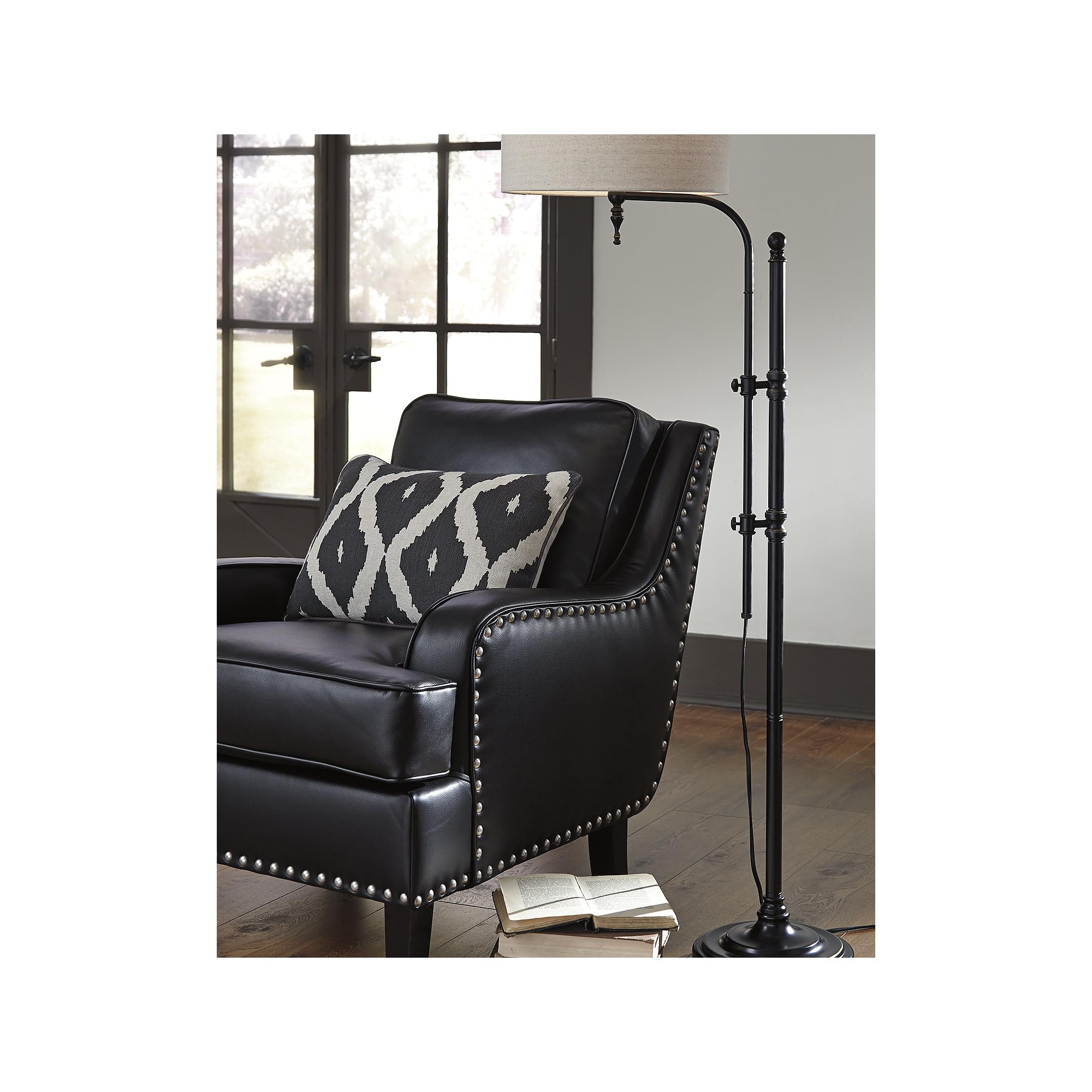 Signature Design By Ashley Anemoon Casual 64.63'' Metal Floor Lamp With Adjustable Arm, Black