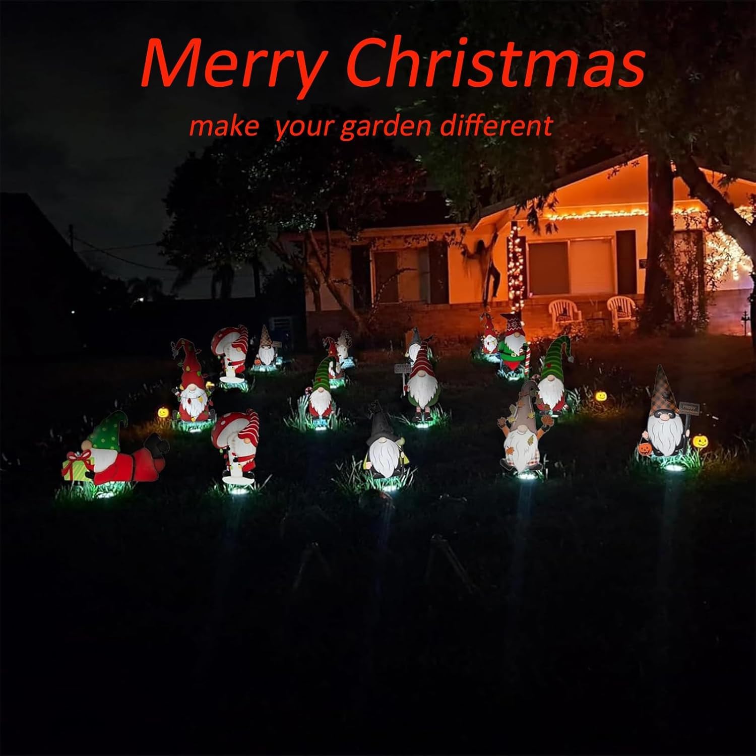 Yakalla Solar Outdoor Lights - 12 Pack Deck Lights, Bright White, Plastic, Model DD-12PCS, Ideal for Landscape, Lawn, Pathway, and Garden