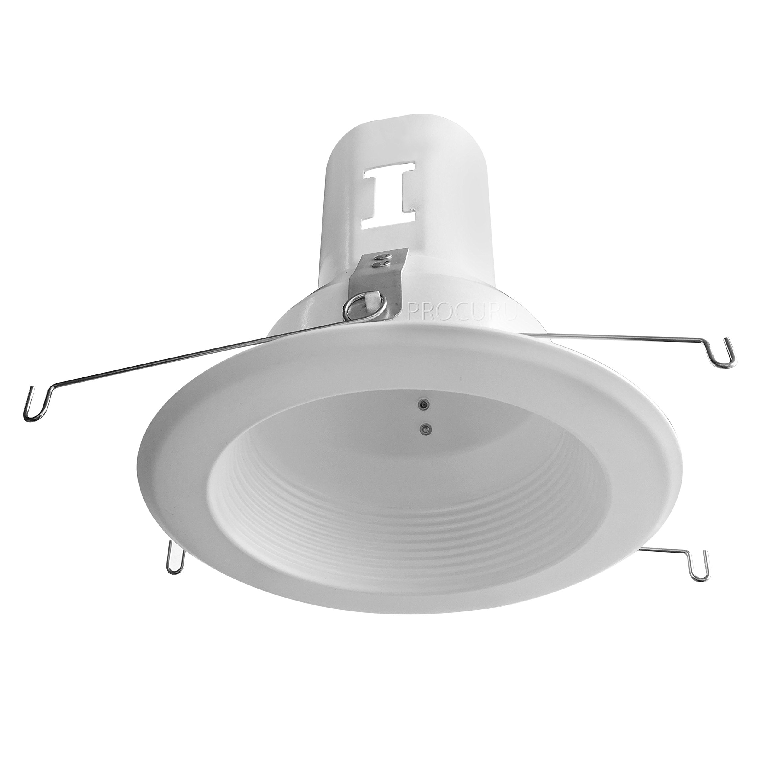[6-Pack] PROCURU 5'' White Baffle Metal Trim for Recessed Can Light (Replaces Halo 5001P) - Compatible with LED, Incandescent, C