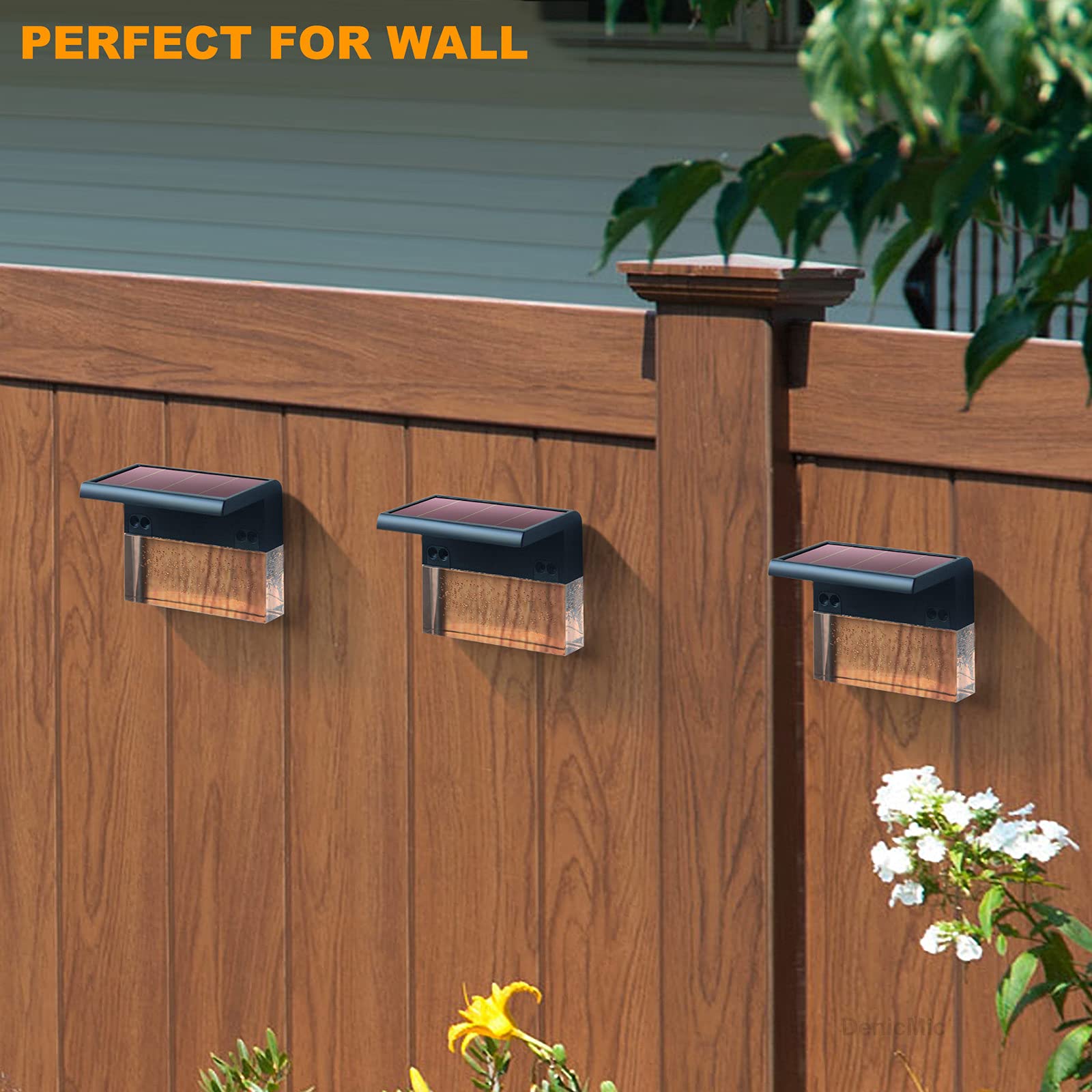 Denicmic Solar Deck Lights, 10 Lumens Led Step Lights, 6 Pack, Warm White/Color Changing