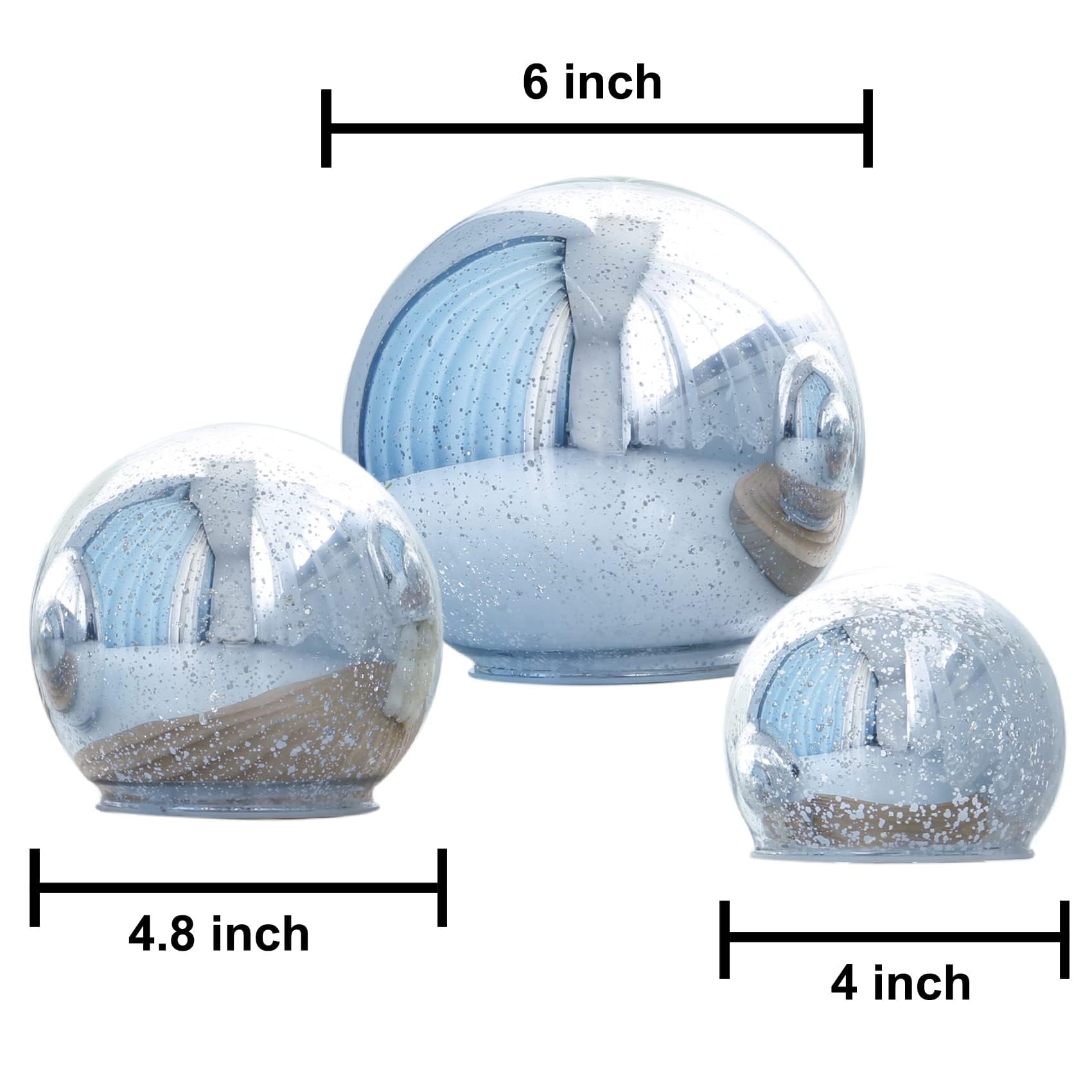 Lighted Mercury Glass Ball Table Lamp With Timer  Silver Cordless Orb Christmas Decor Ball Led Light Globe For MotherS Gift  Battery Operated Sphere Glass Night Light For Home Bedroom Indoor D?Cor