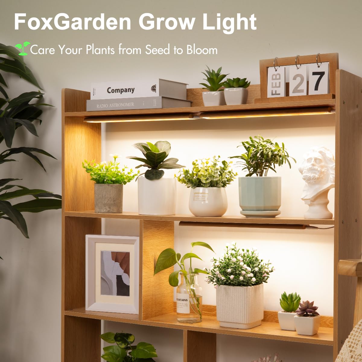 Foxgarden® Grow Light For Indoor Plants Full Spectrum, Bamboo Plant Light Strip For Indoor Growing, 288 Led Grow Lamp With Timer 4/8/12H, 3 Switch Modes, 10 Dimmable Levels, 3 Strips With 1 Controller