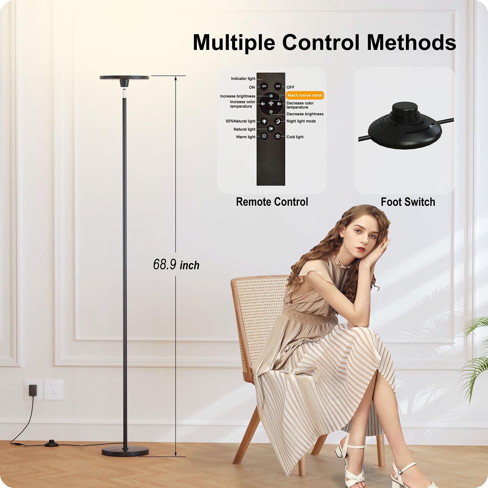 Nukanu Dimmable Floor Lamp With Remote