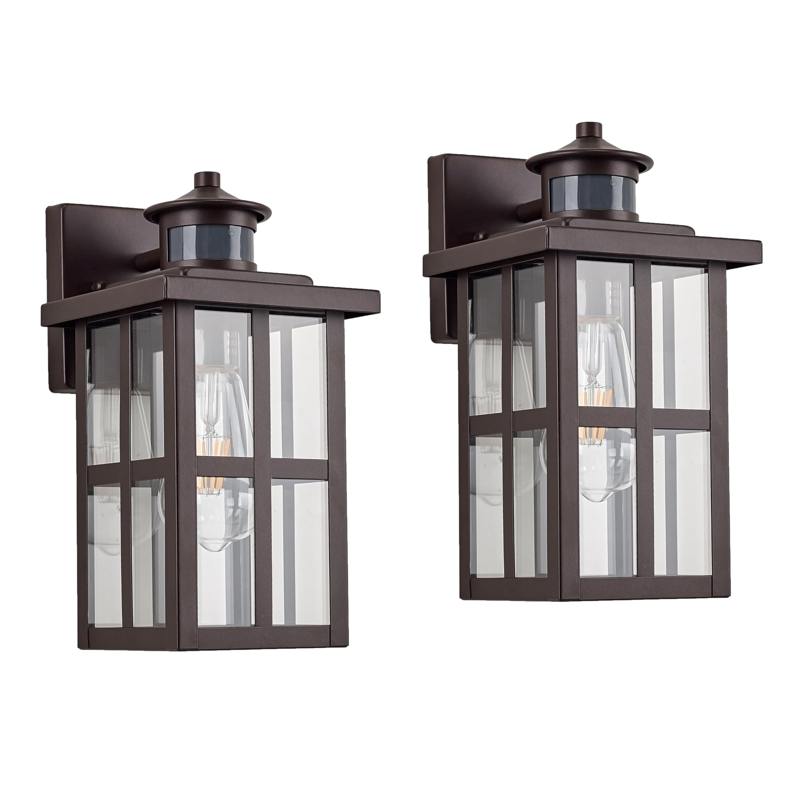 MICSIU Outdoor Porch Lights Motion Sensor 2 Pack, Bronze Dusk to Dawn Exterior Lighting Fixtures, 11.75 Inch Outside Light Fixtu