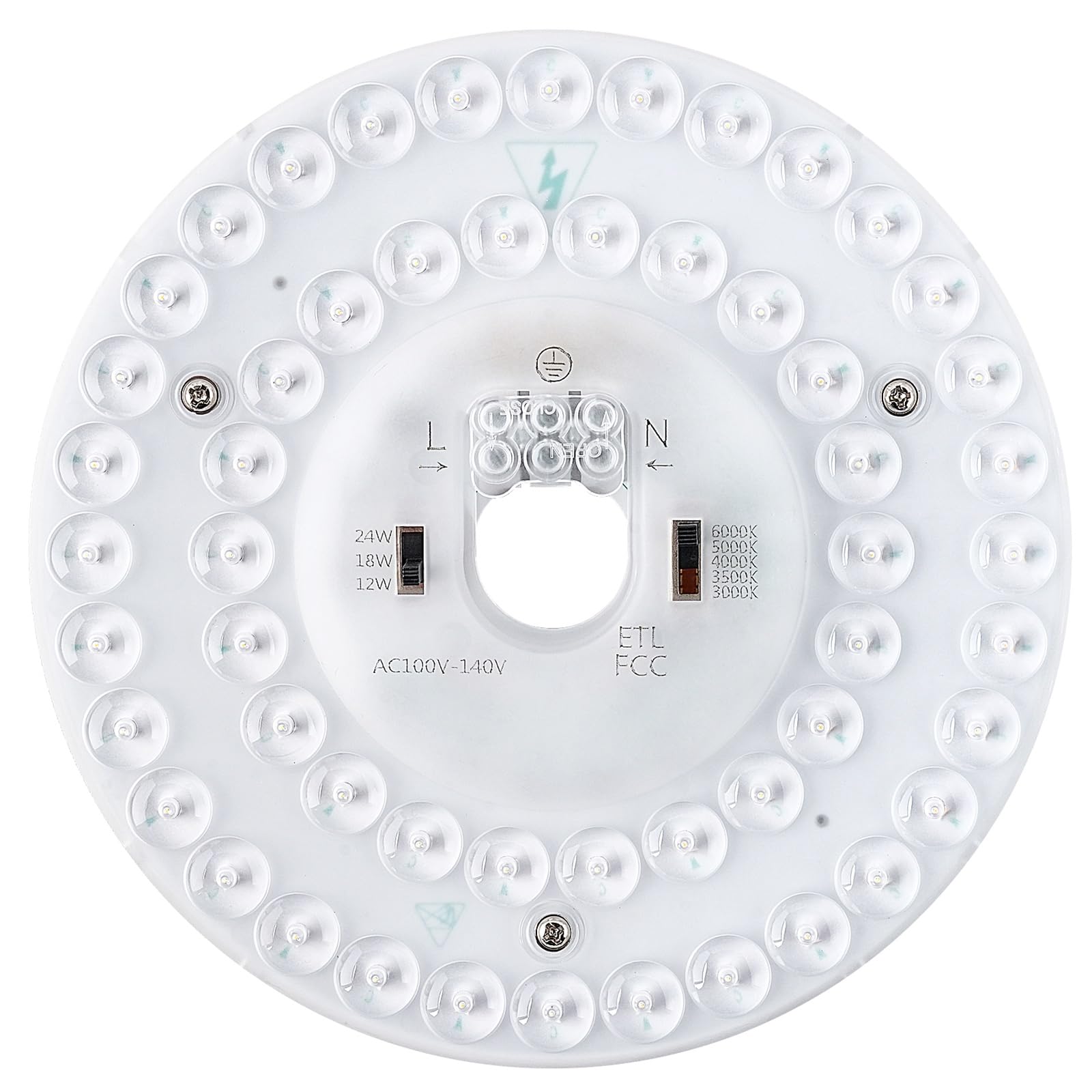 HAOLEDI 6.69'' 24W LED Ceiling Fan Light Retrofit Kit, Ceiling Light Replacement kit, 5CCT 3000K 3500K 4000K 5000K 6000K Adjusta