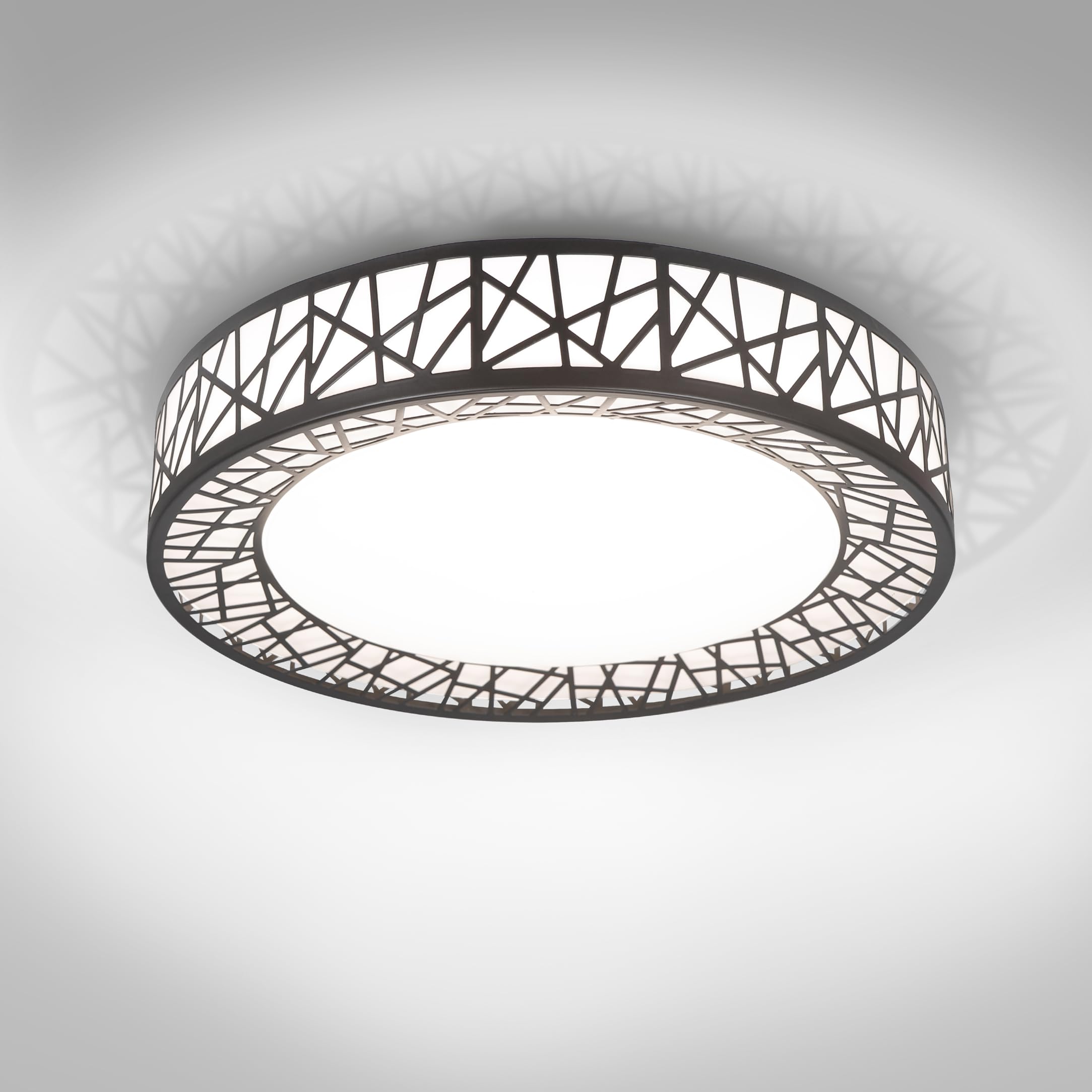 ASD LED Flush Mount Ceiling Light 24W 1534LM Dimmable 14in Matte Black 4 Pack A-LOFT-FM14D24BK-4p