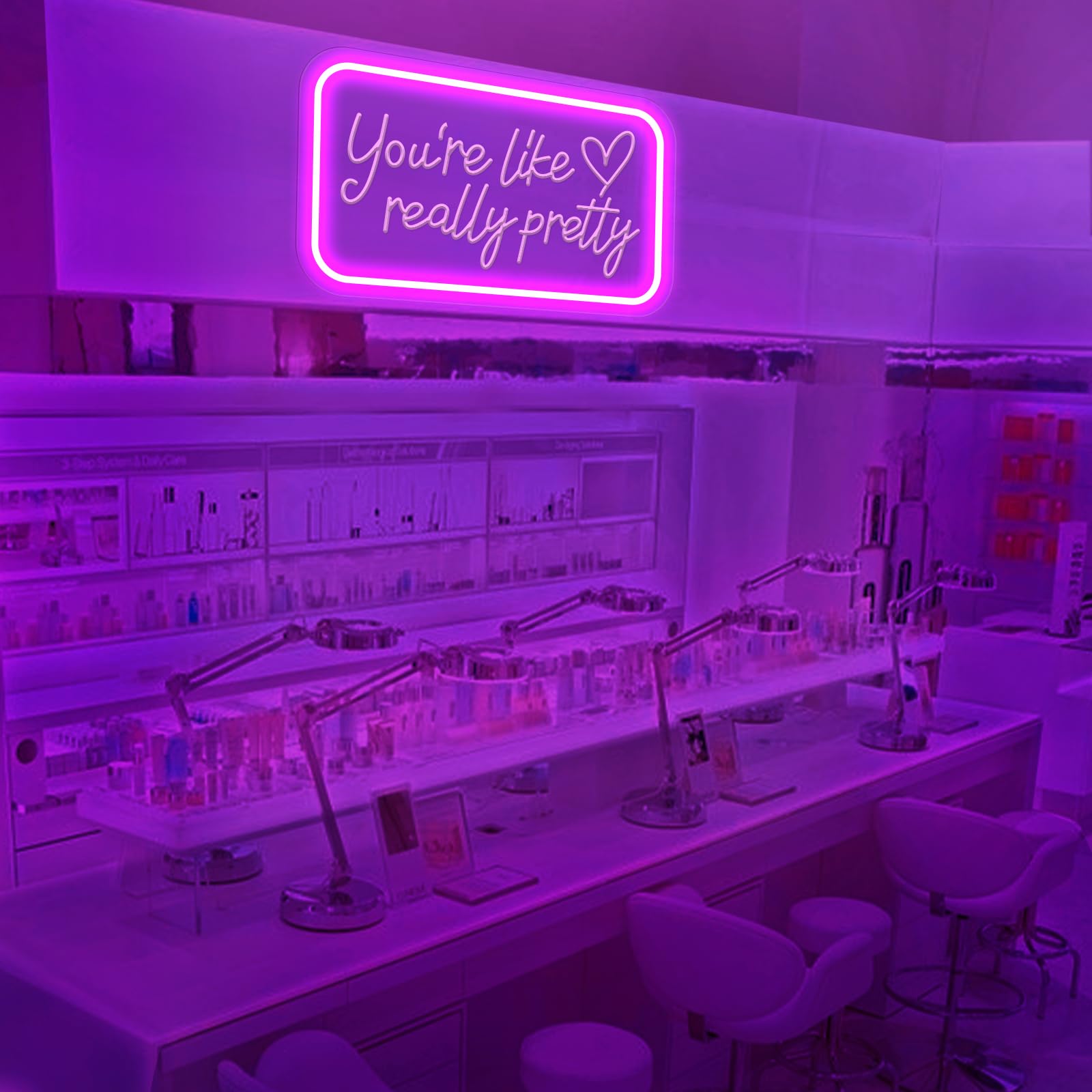 INSNEnN Neon Sign for Wall Decor, USB Dimmable LED Light, 15.75x10.16 Inches, Pink Acrylic, Party and Bedroom Decorations
