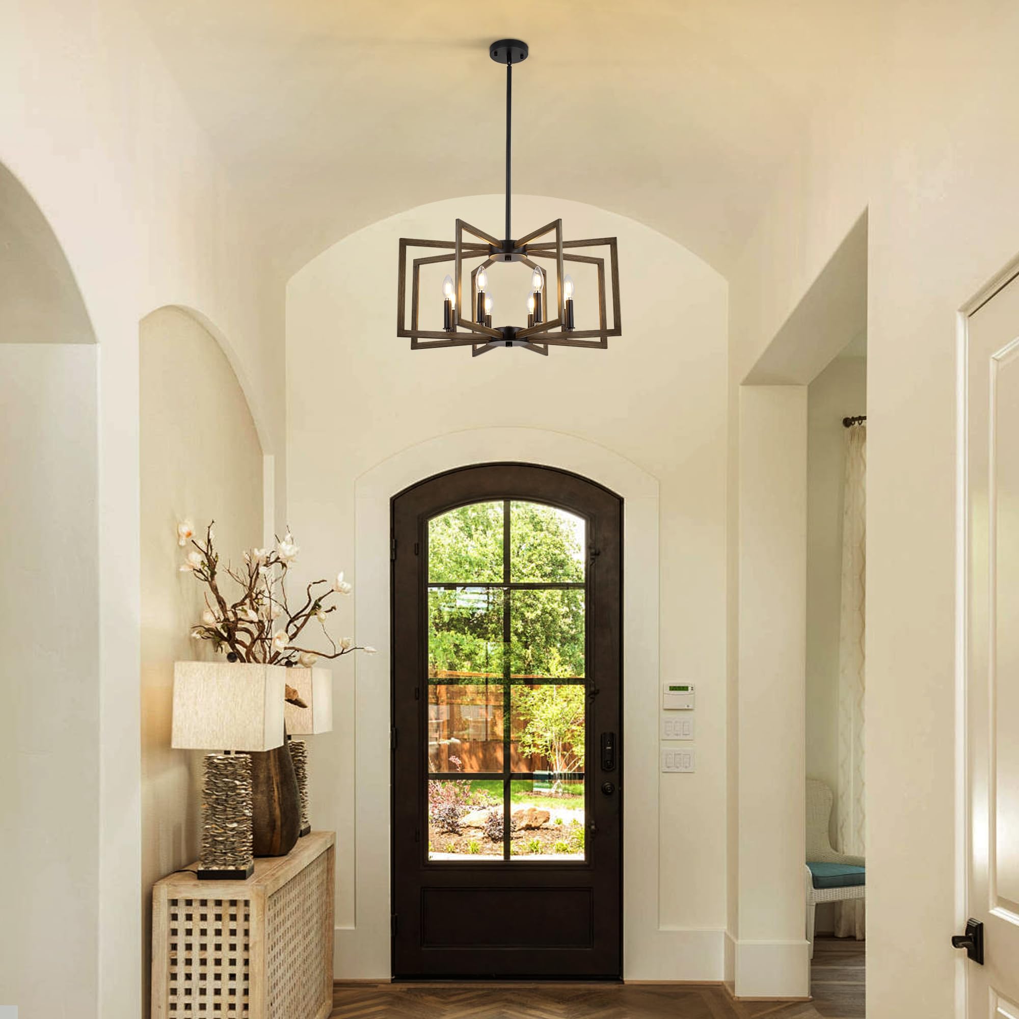 8-Light Metal Geometric Chandelier