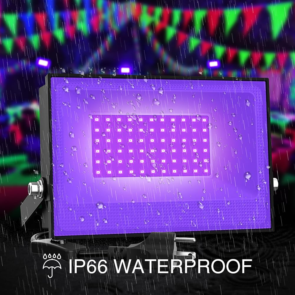 Onforu 30W LED Black Lights, IP66 Waterproof, 4 Count, Black, Model D30UV