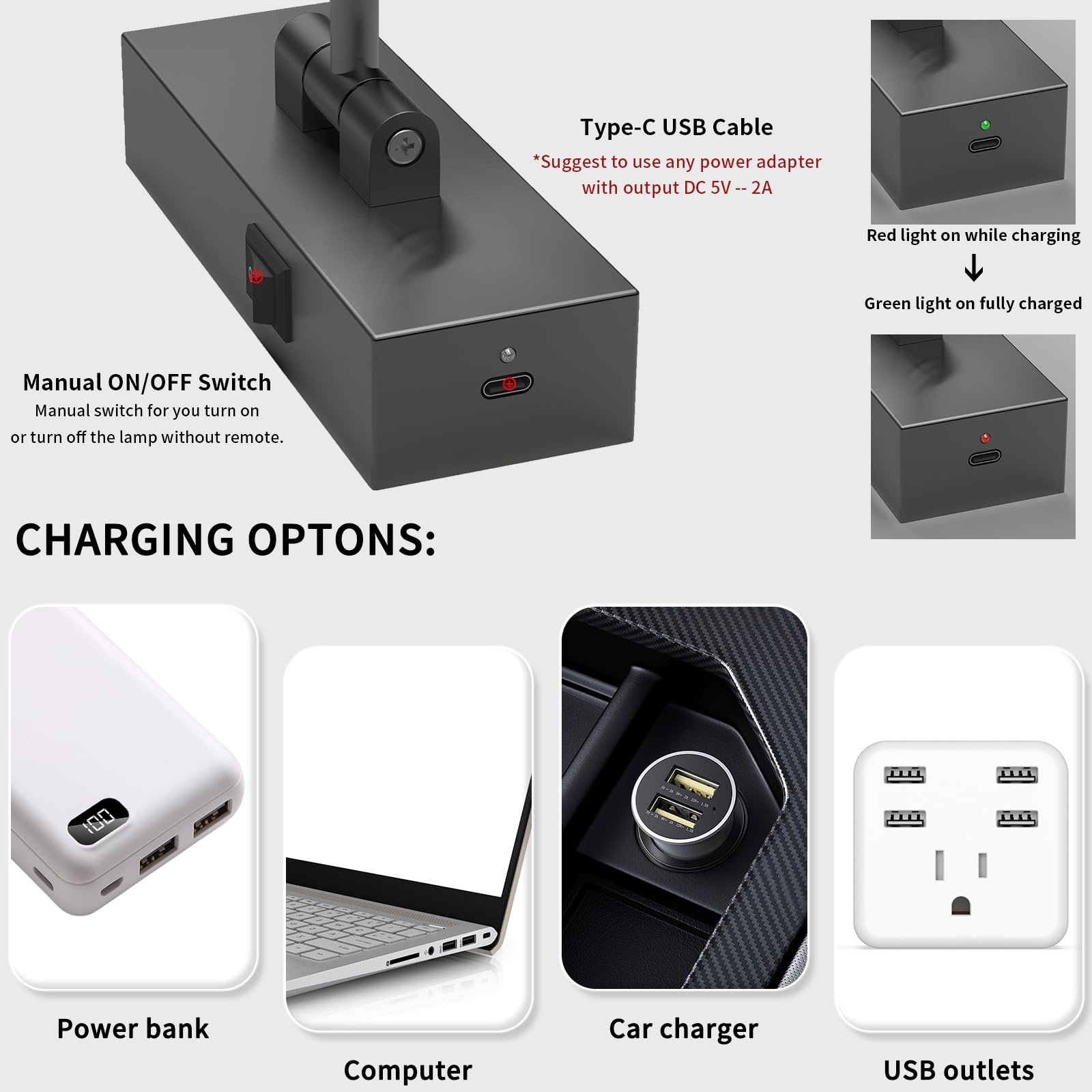 Joosenhouse Battery Operated Picture Light with Remote Control, Dimmable, Adjustable Swing Arm, 16.53in, Brushed Grey, Model 7110-420-B