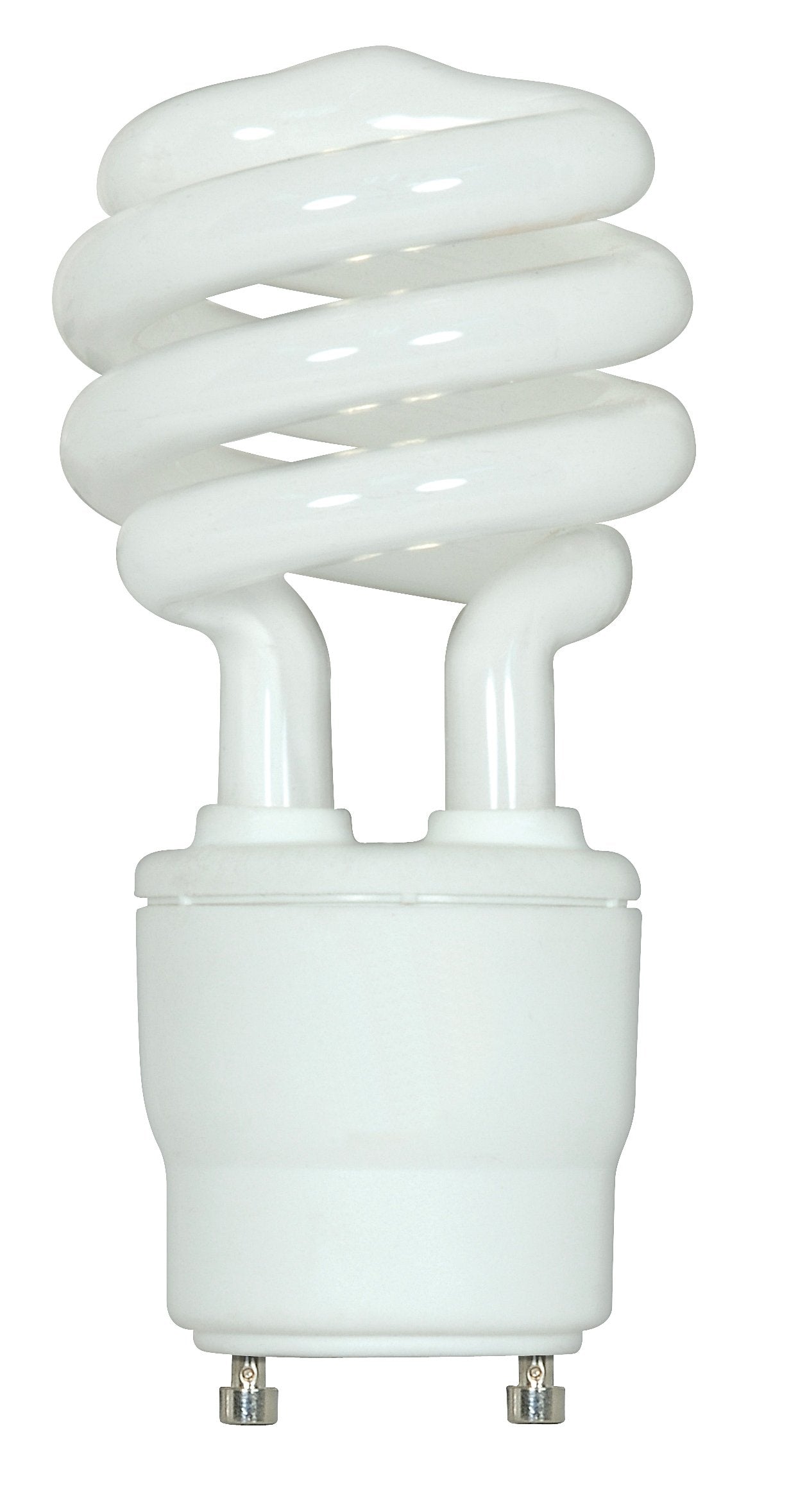 Satco Mini Spiral CFL Light Bulb 18W 1200 Lumens GU24 Base 2700K Soft White Glass 1 Count