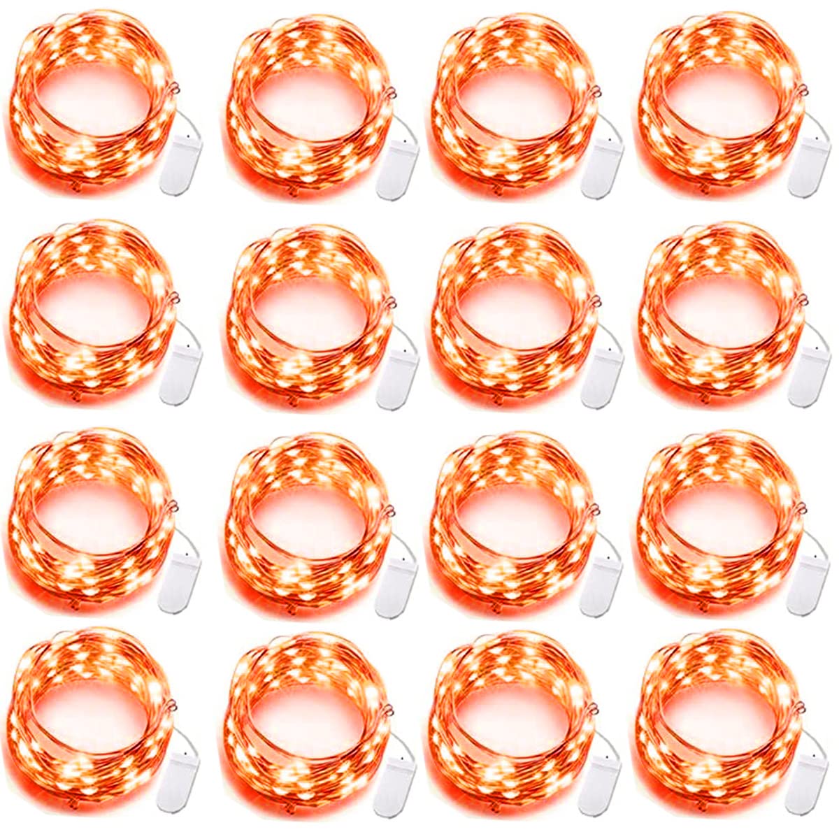 SOCO Fairy Lights 10ft 30 LED Waterproof Battery Operated Firefly Lights, Orange, Model 2032 T07